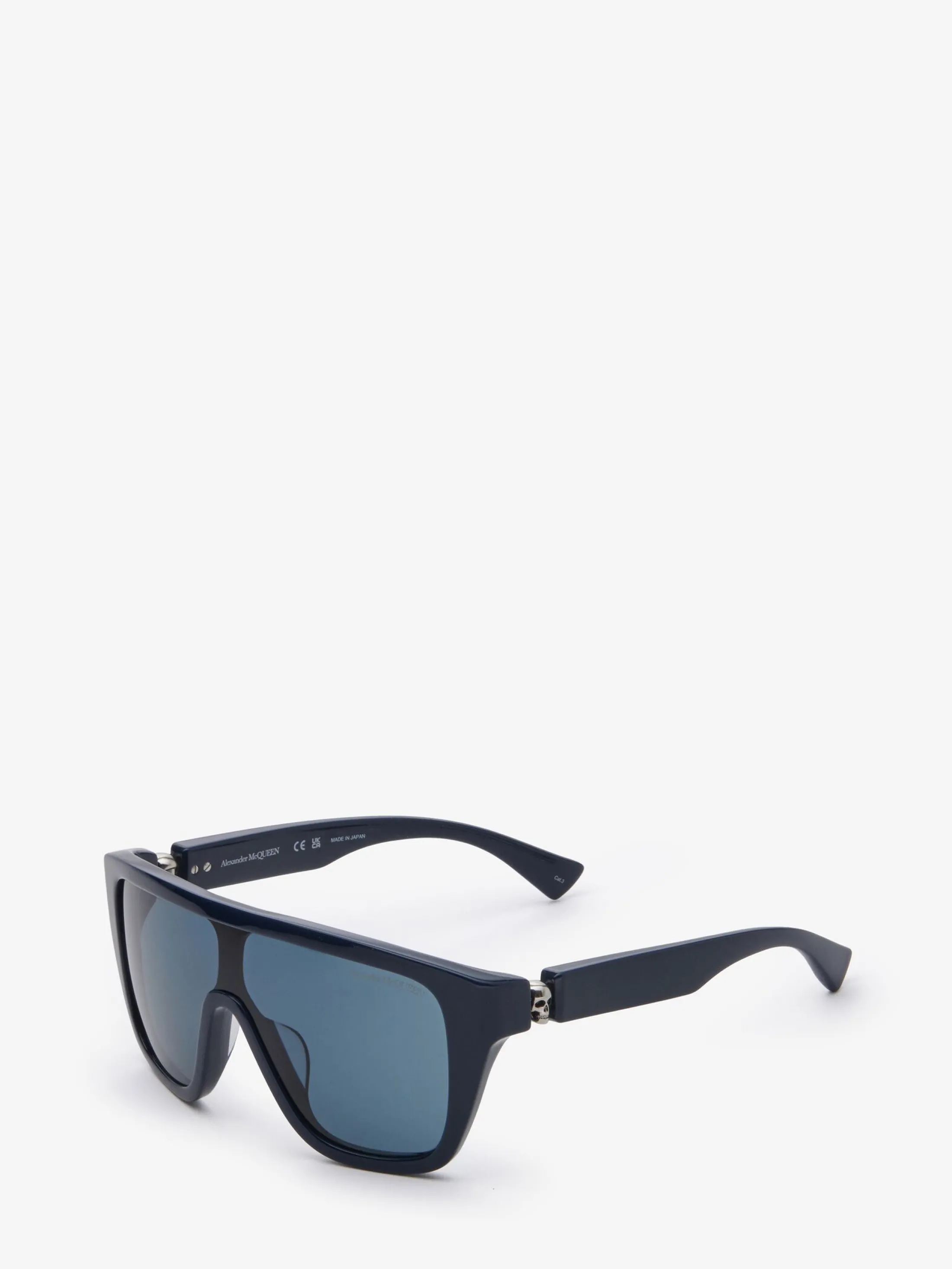 Store Alexander McQueen Floating Skull Mask Sunglasses in Midnight Blue