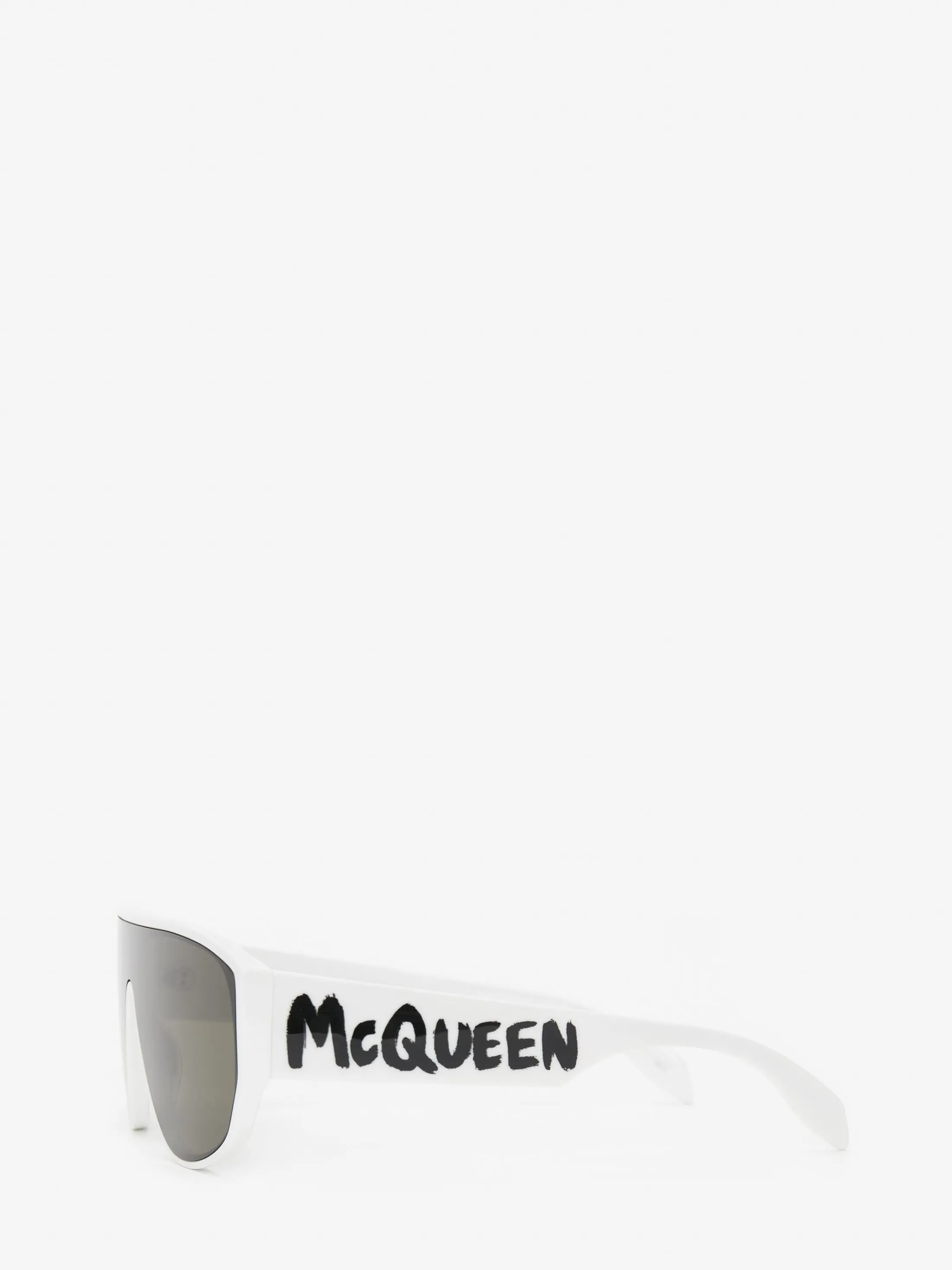 Sale Alexander McQueen McQueen Graffiti Mask Sunglasses in White