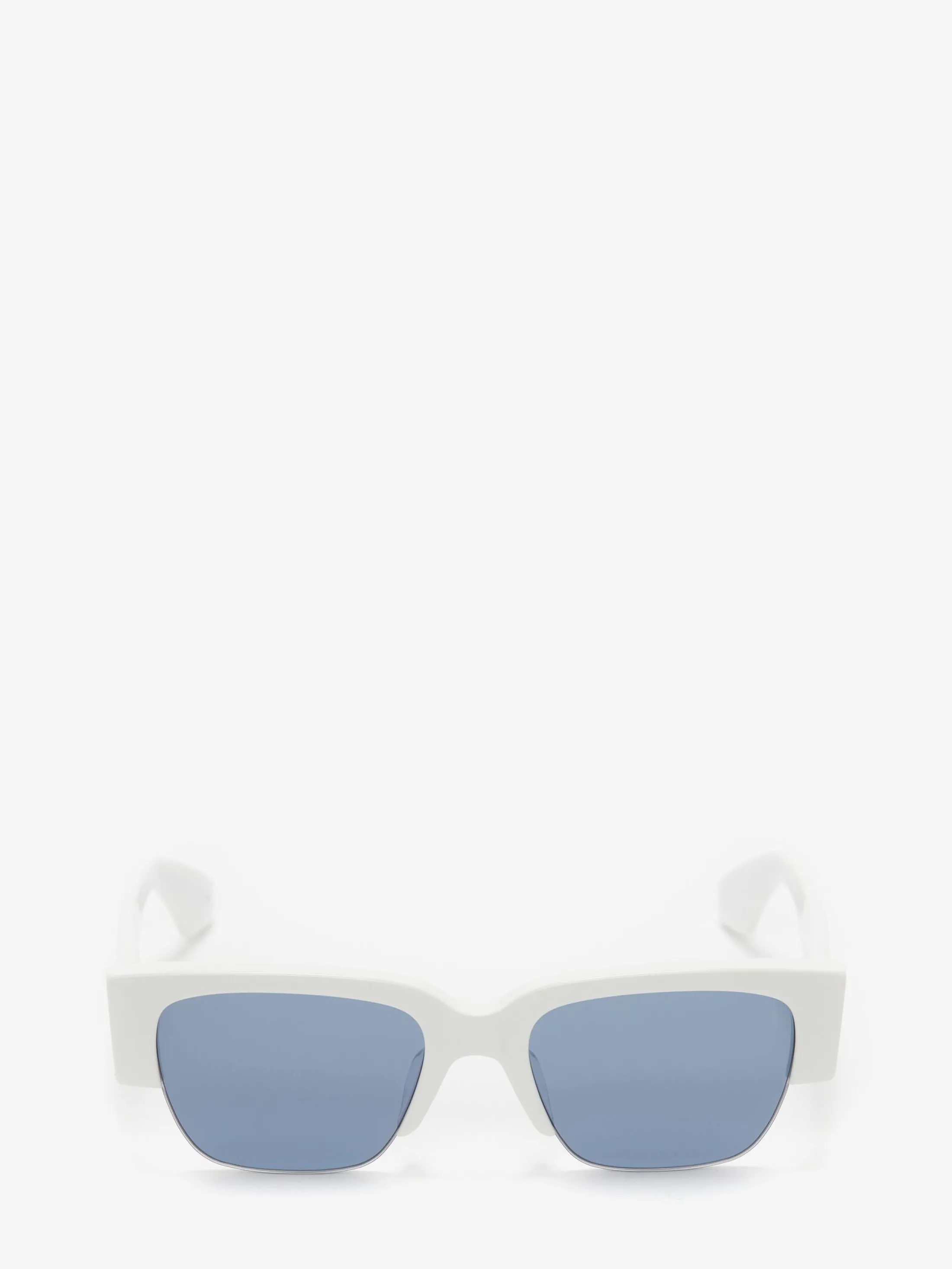 New Alexander McQueen McQueen Graffiti Square Sunglasses in White/Blue