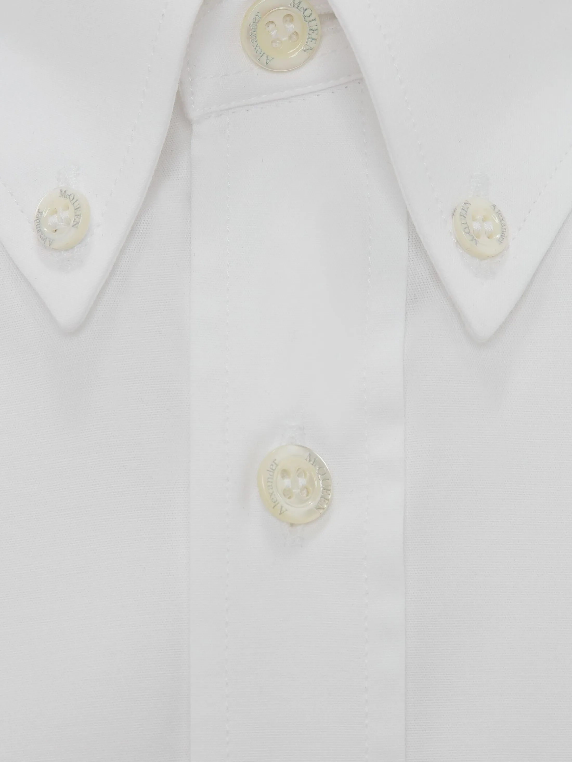 Sale Alexander McQueen Men's Cotton Poplin Shirt in White