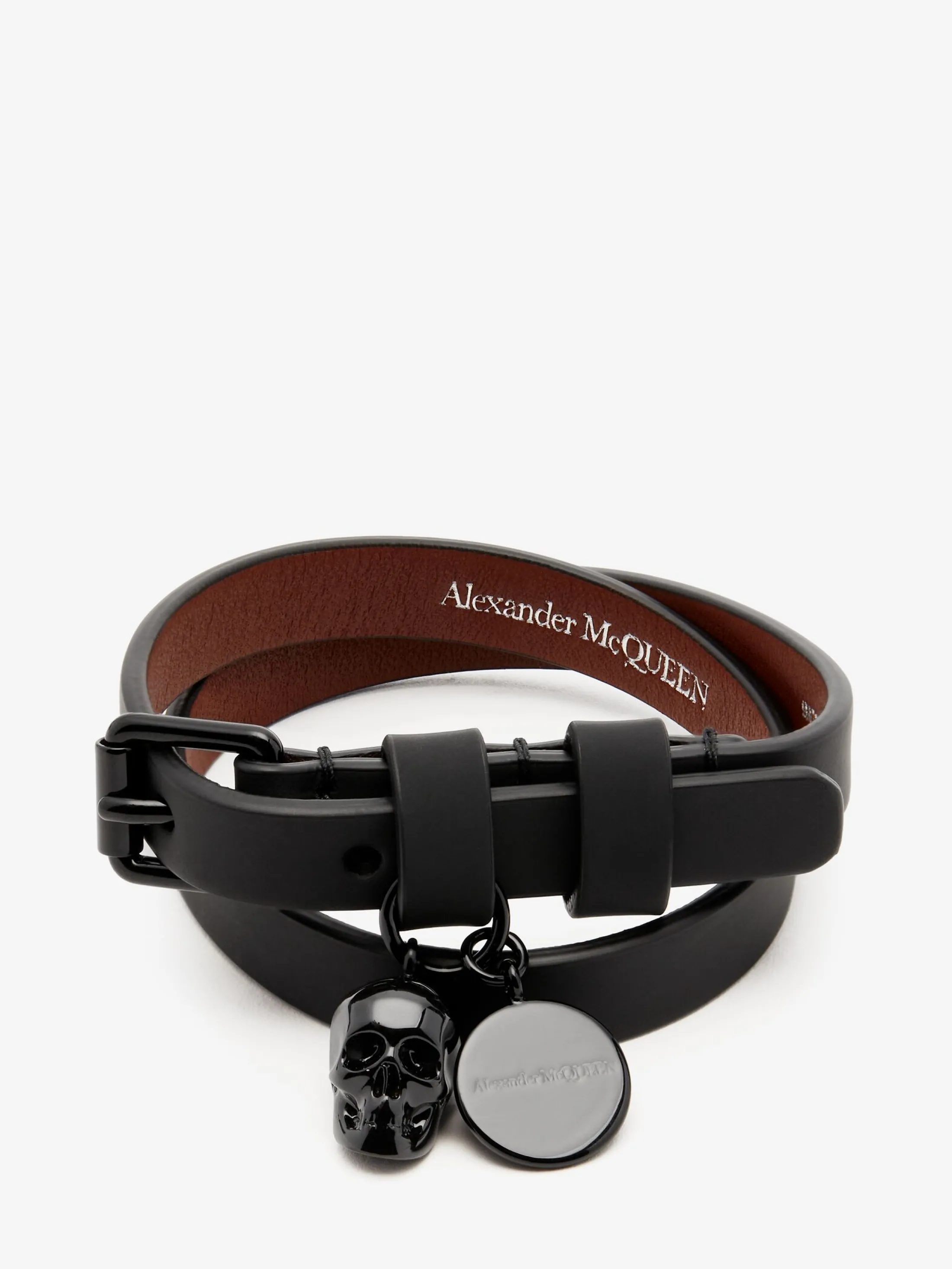 Fashion Alexander McQueen Men's Double Wrap Bracelet in Black