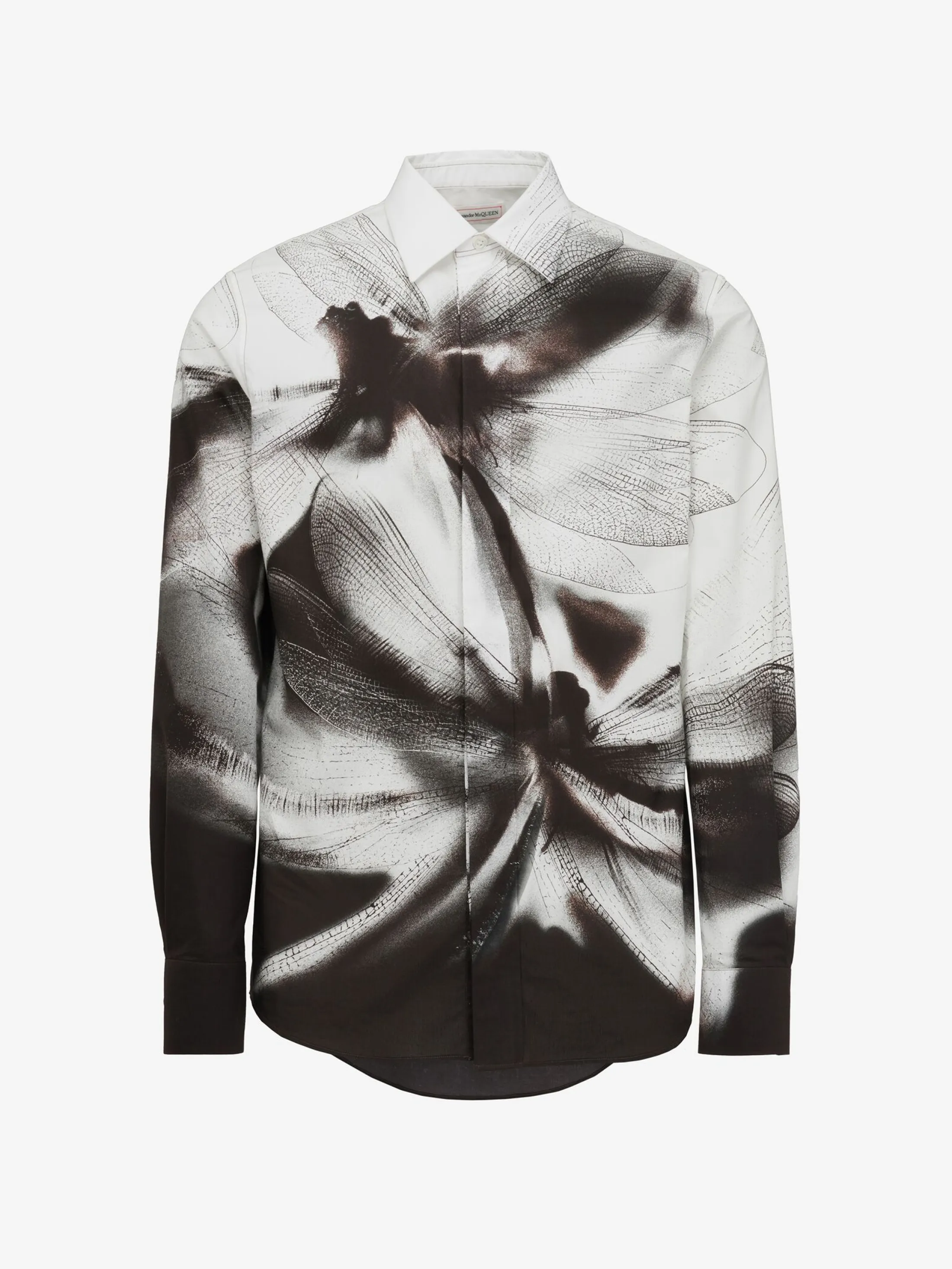 Sale Alexander McQueen Men's Dragonfly Shadow Shirt in Black/White