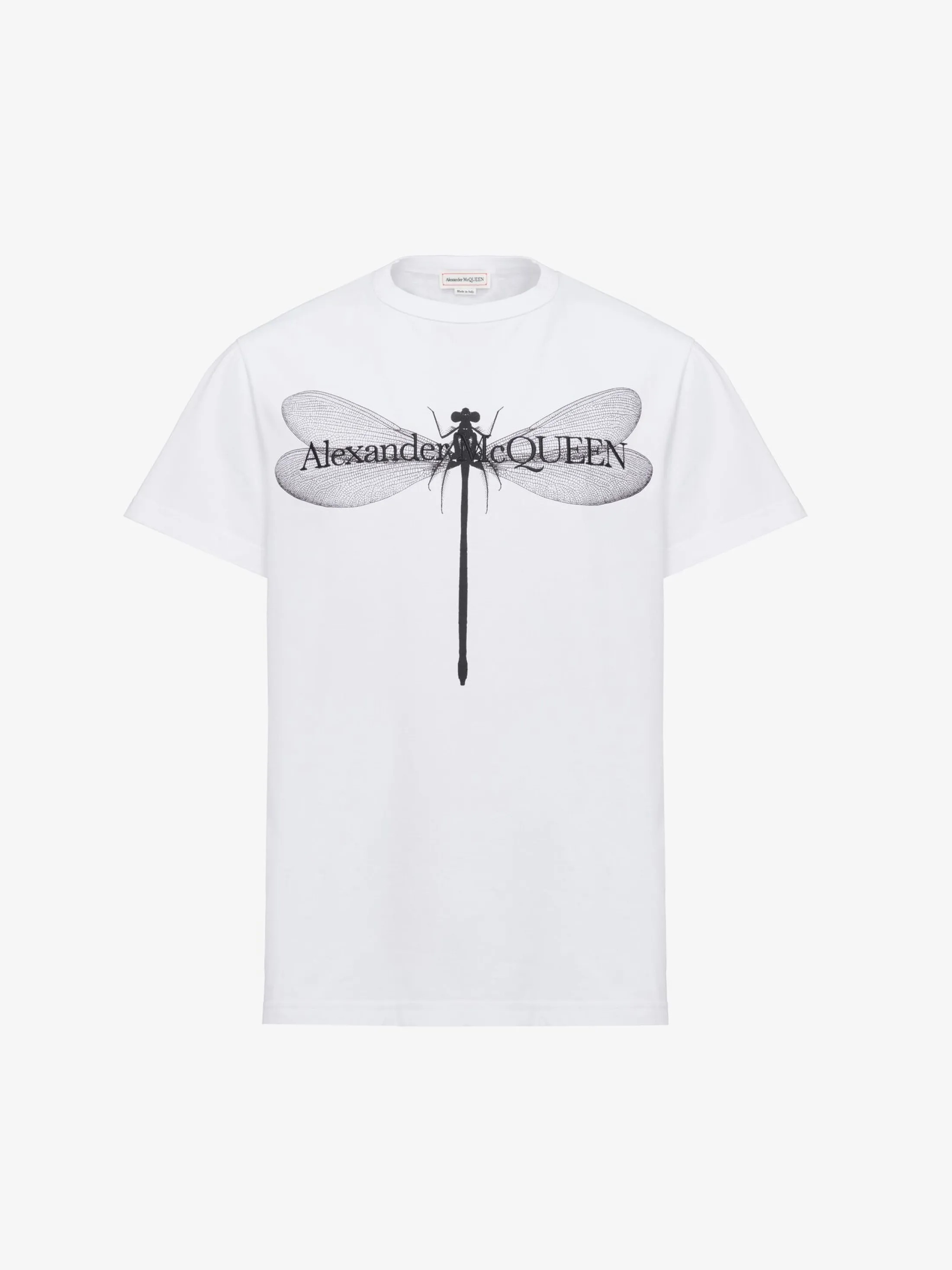 Cheap Alexander McQueen Men's Dragonfly T-shirt in White/Black