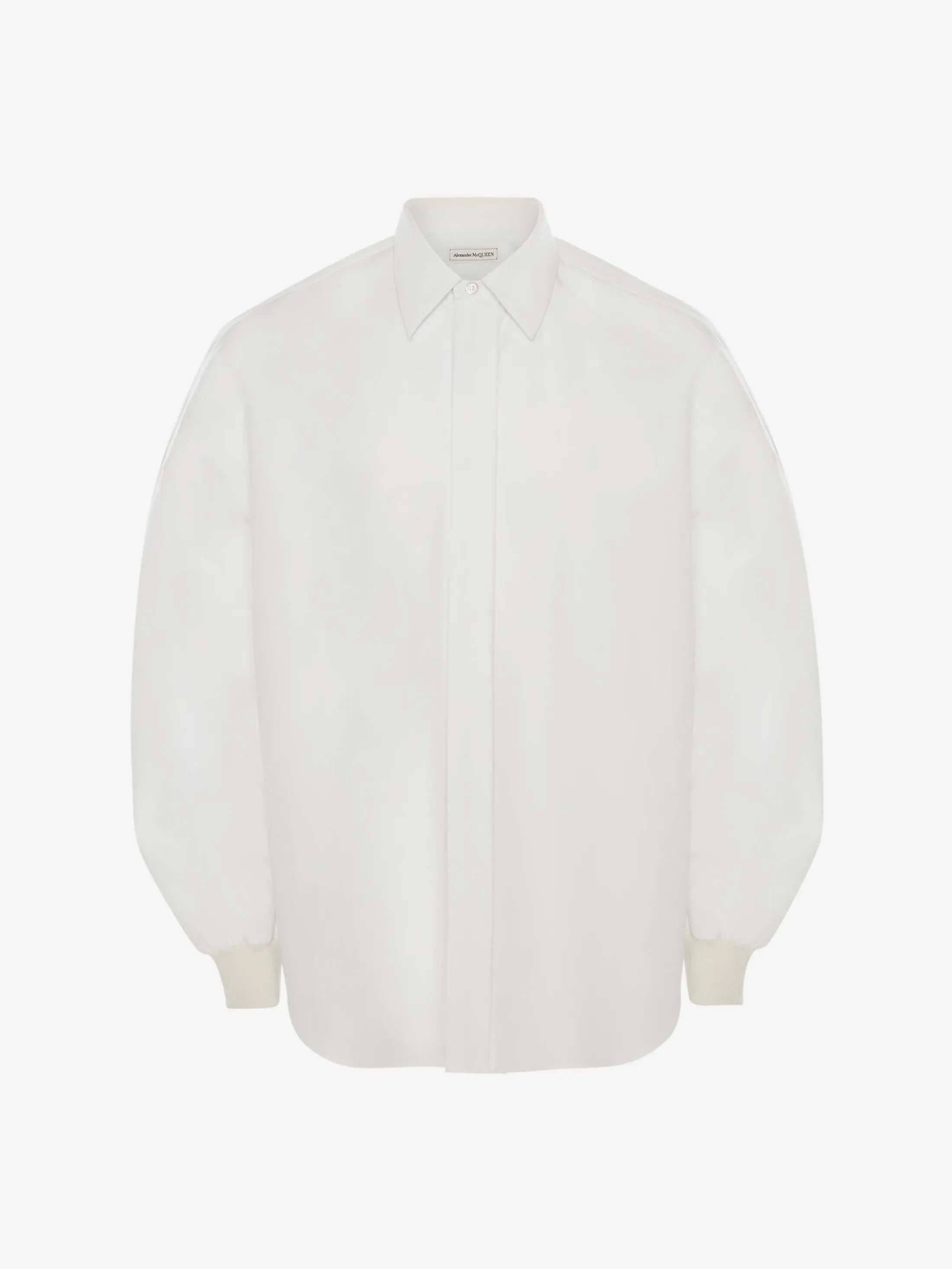 Store Alexander McQueen Men's Dropped Shoulder Poplin Shirt in White