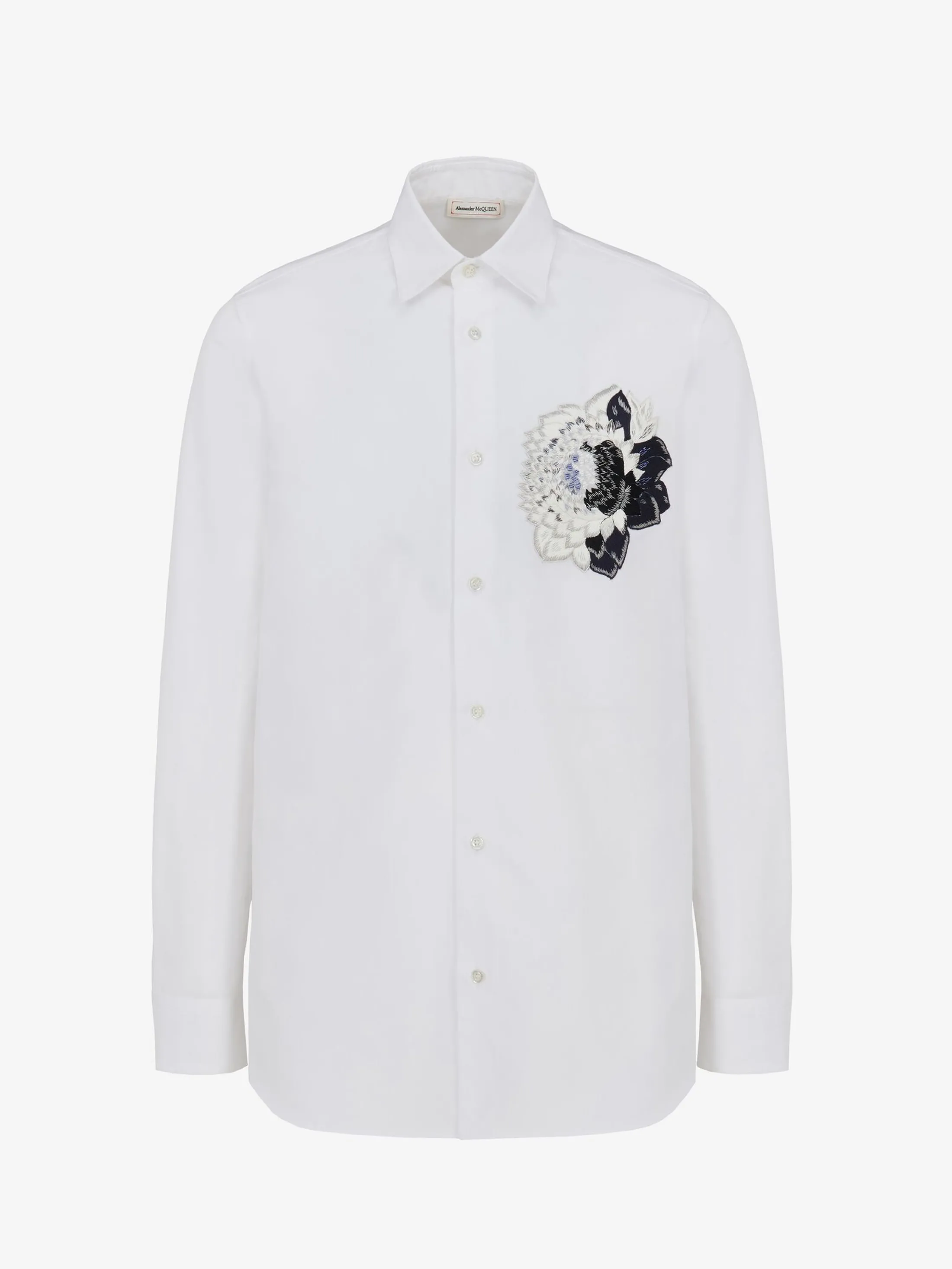 Online Alexander McQueen Men's Dutch Flower Casual Shirt in Optic White