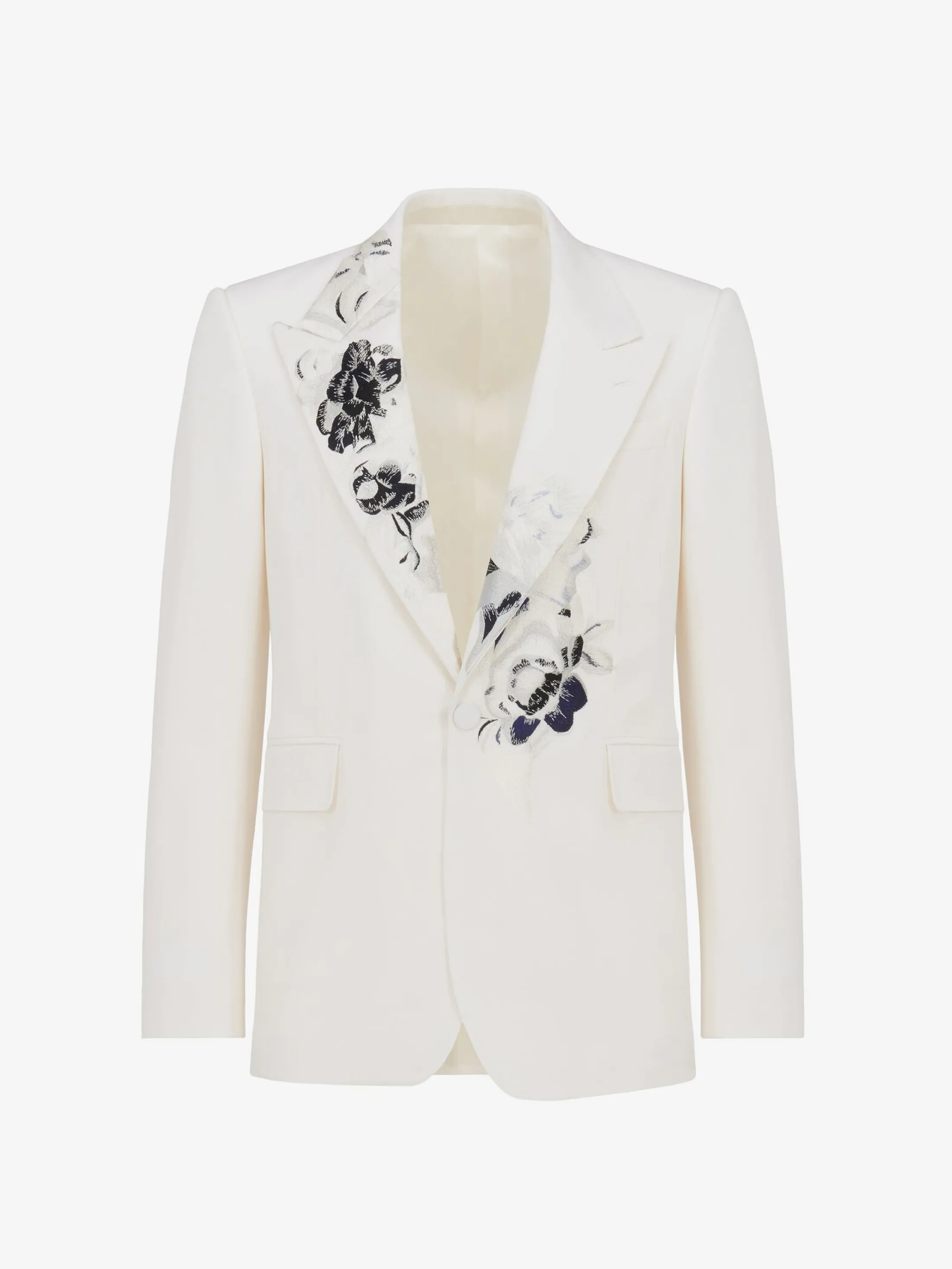 Online Alexander McQueen Men's Dutch Flower Single-breasted Jacket in Soft White