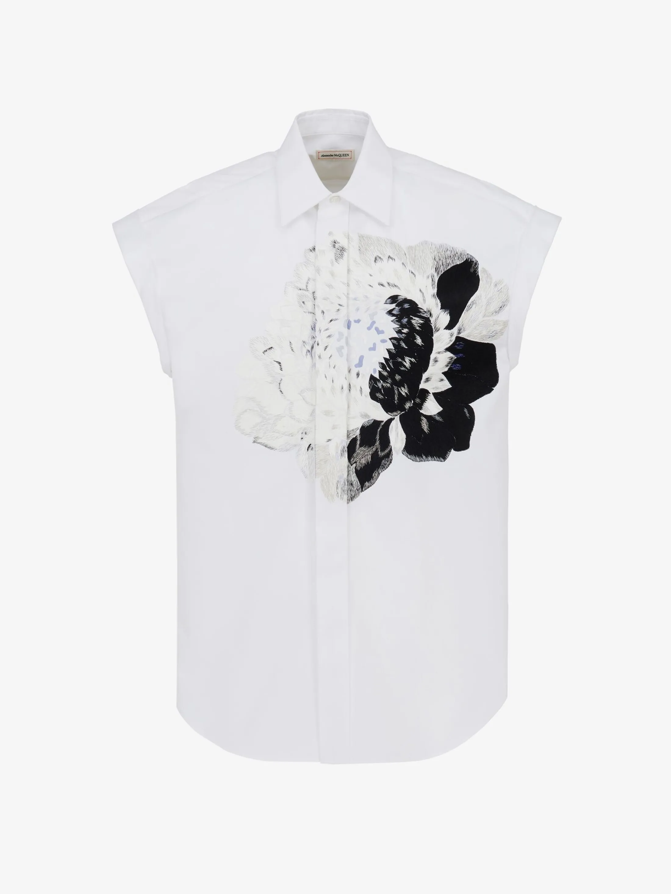 Best Alexander McQueen Men's Dutch Flower Sleeveless Shirt in Optic White