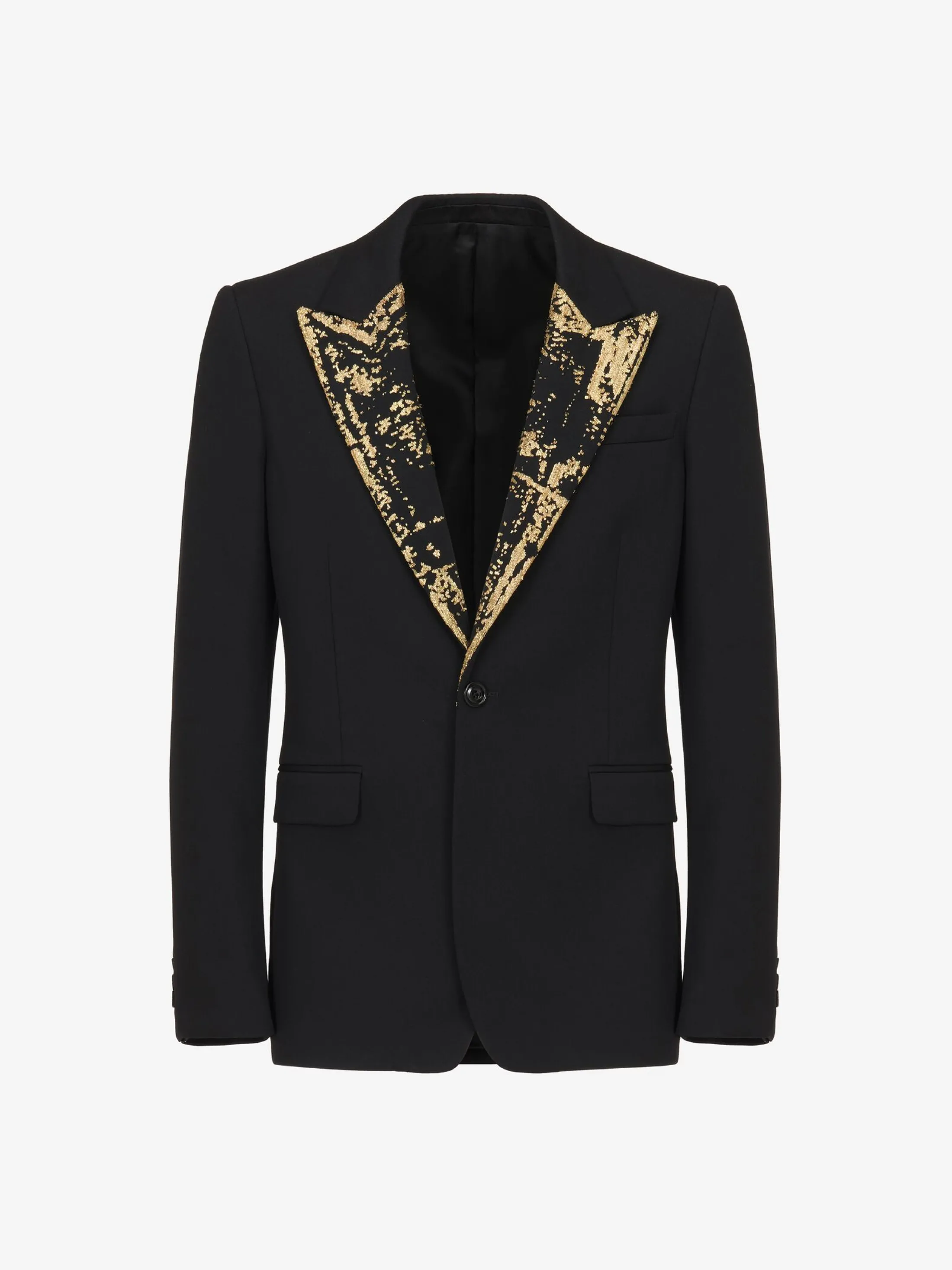 Store Alexander McQueen Men's Embroidered Single-breasted Jacket in Black