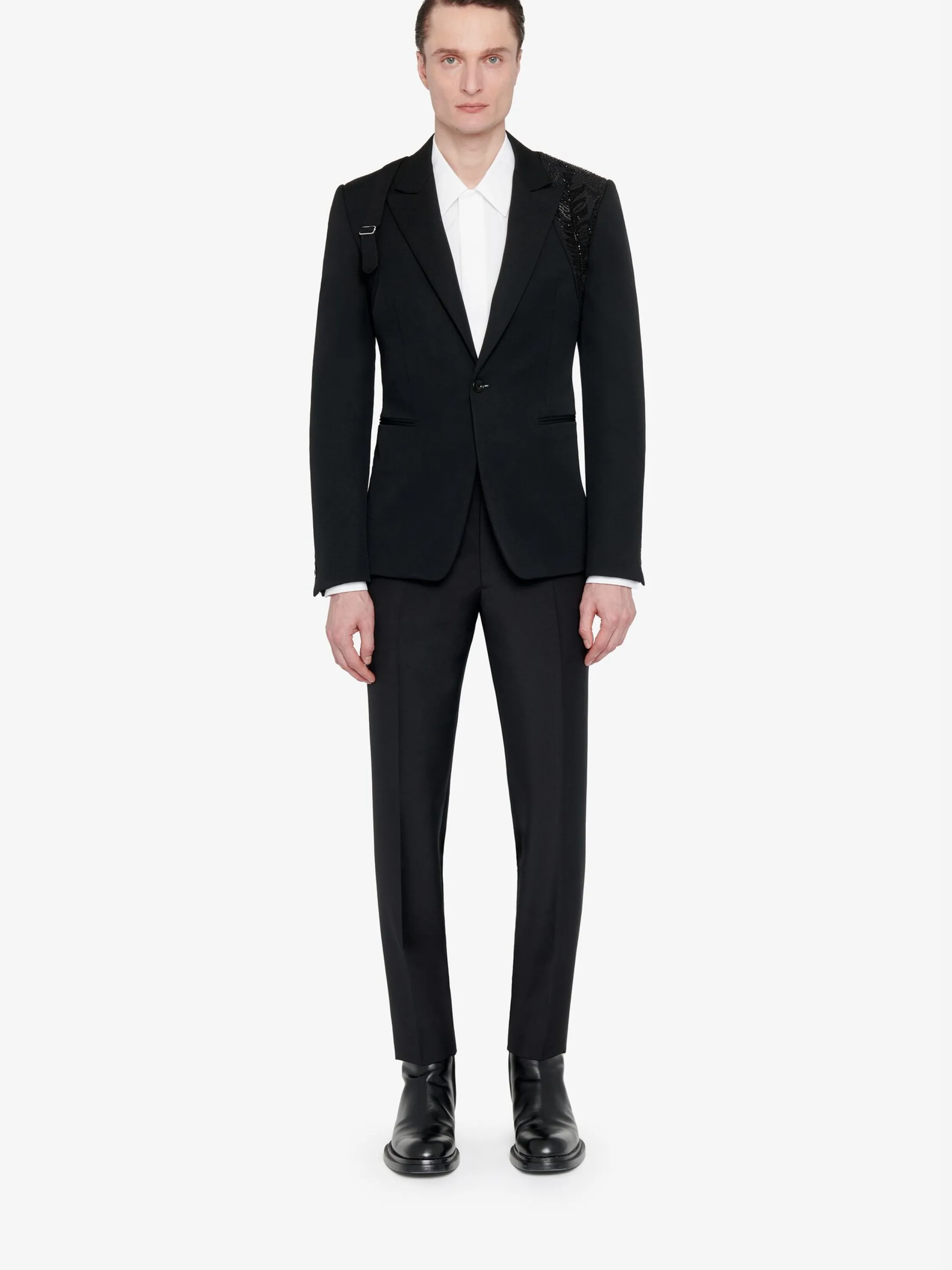 Sale Alexander McQueen Men's Evening Cigarette Trousers in Black