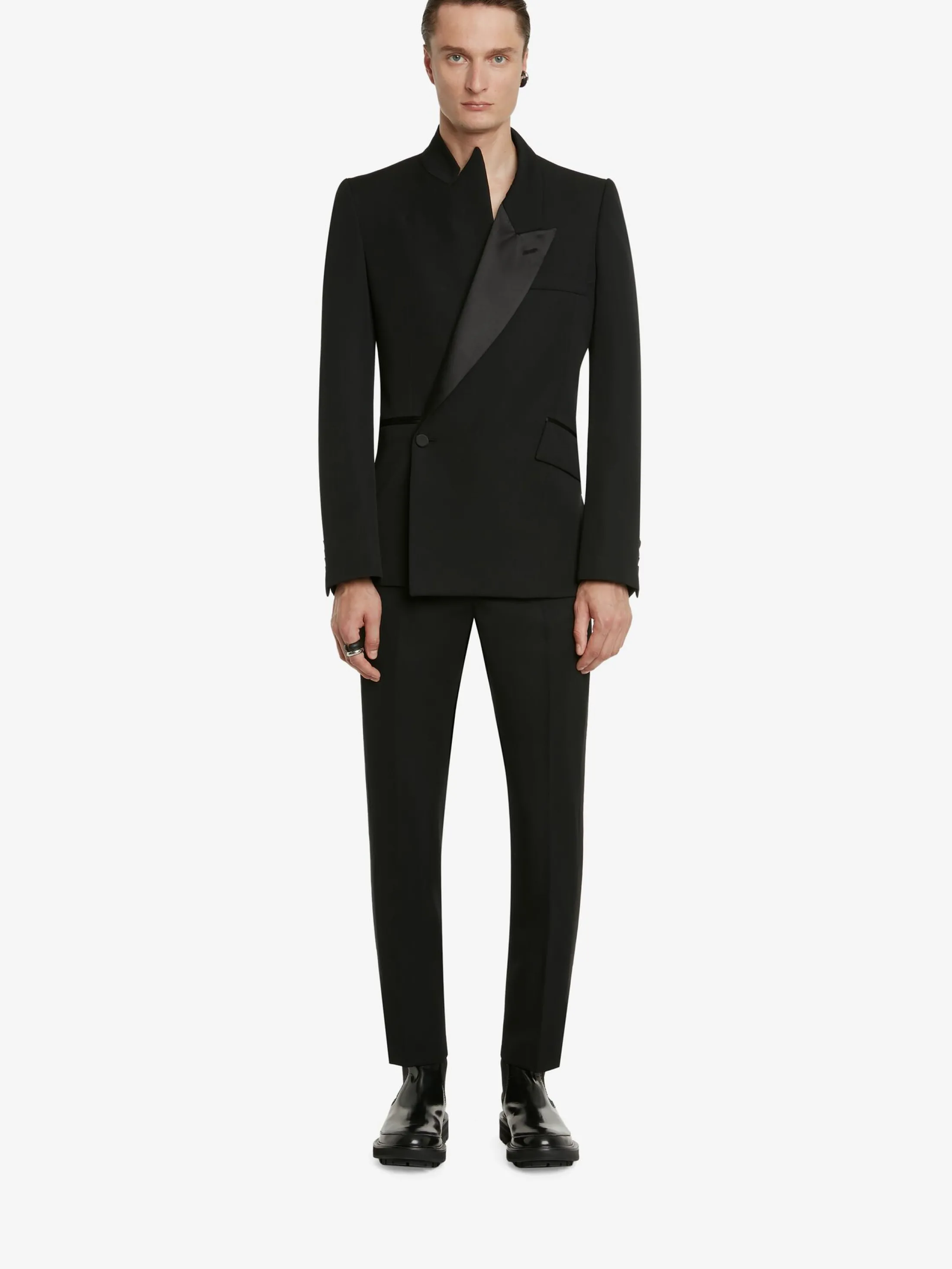 Hot Alexander McQueen Men's Evening Tuxedo Trousers in Black