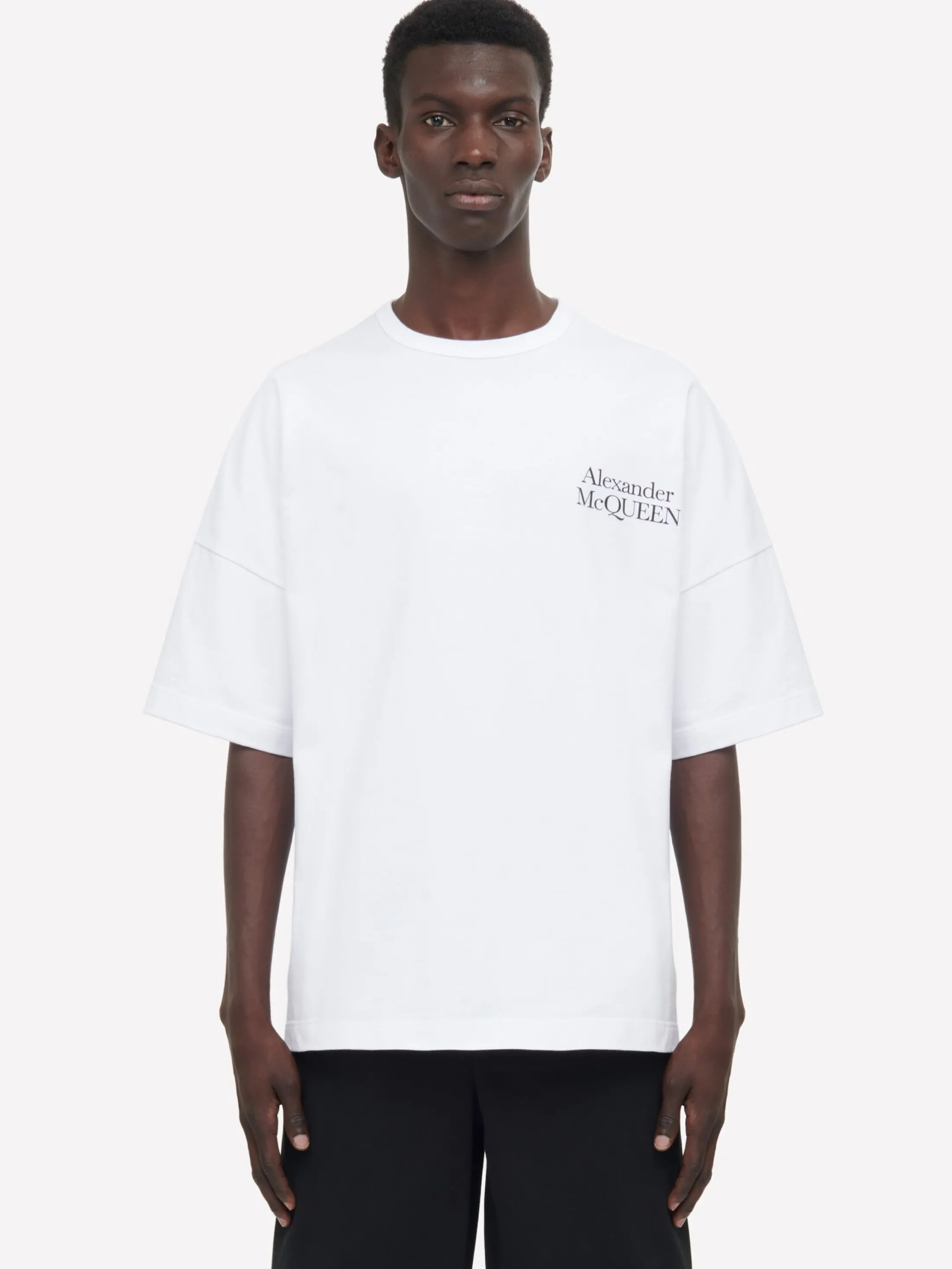 Cheap Alexander McQueen Men's Exploded Logo T-shirt in White