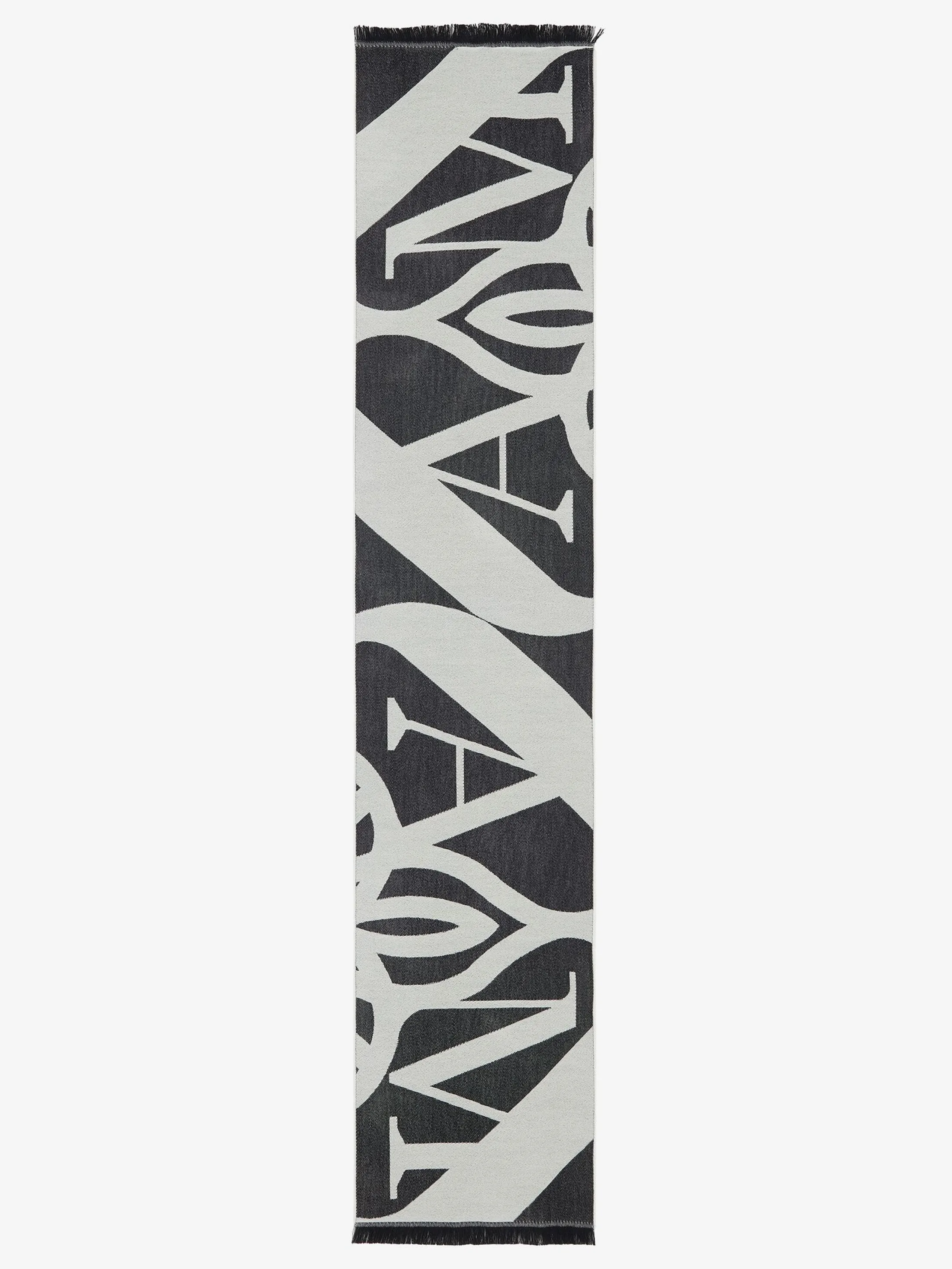 Fashion Alexander McQueen Men's Exploded Seal Logo Scarf in Ivory/Black