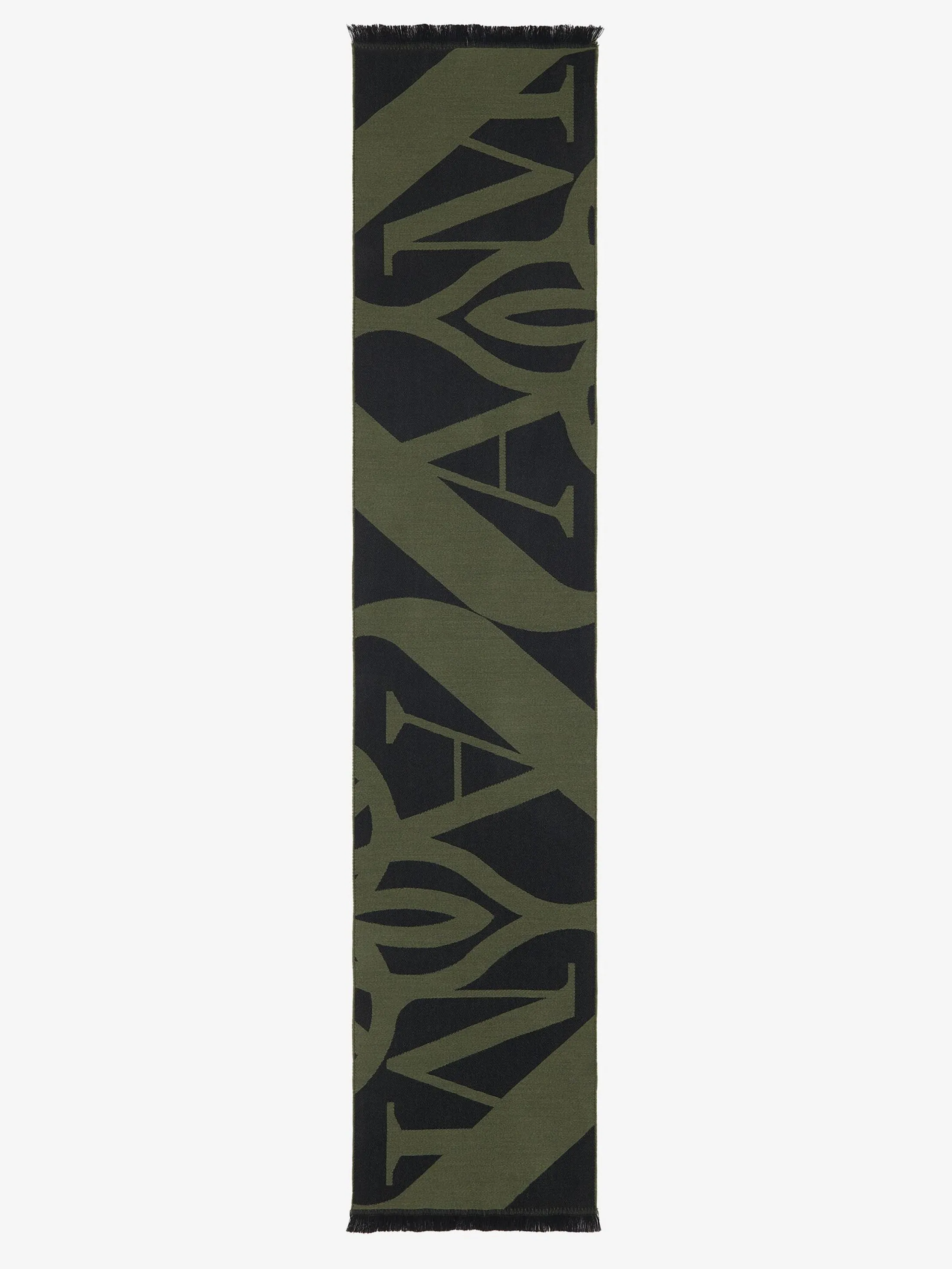 Online Alexander McQueen Men's Exploded Seal Logo Scarf in Khaki/Black