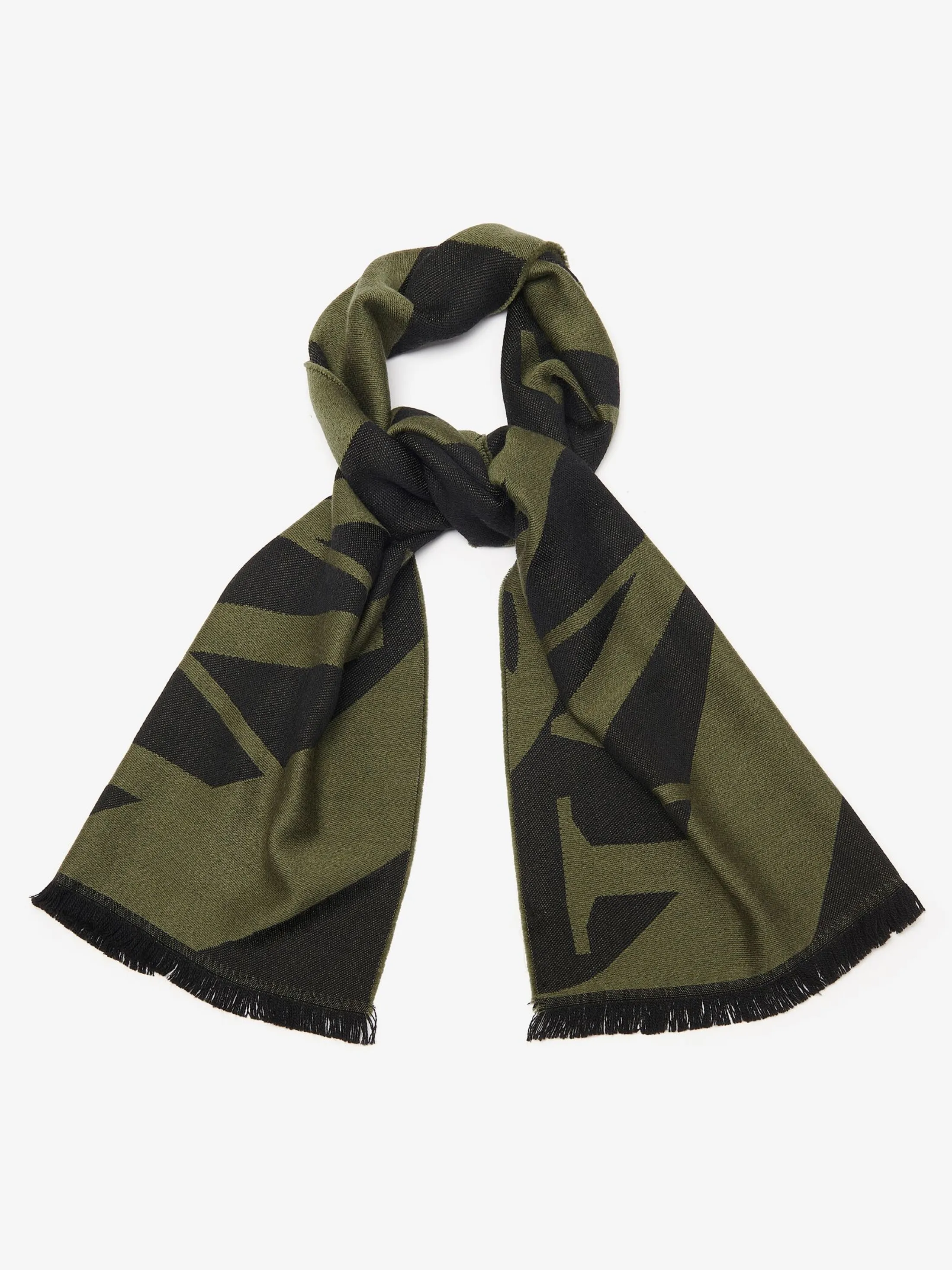 Online Alexander McQueen Men's Exploded Seal Logo Scarf in Khaki/Black