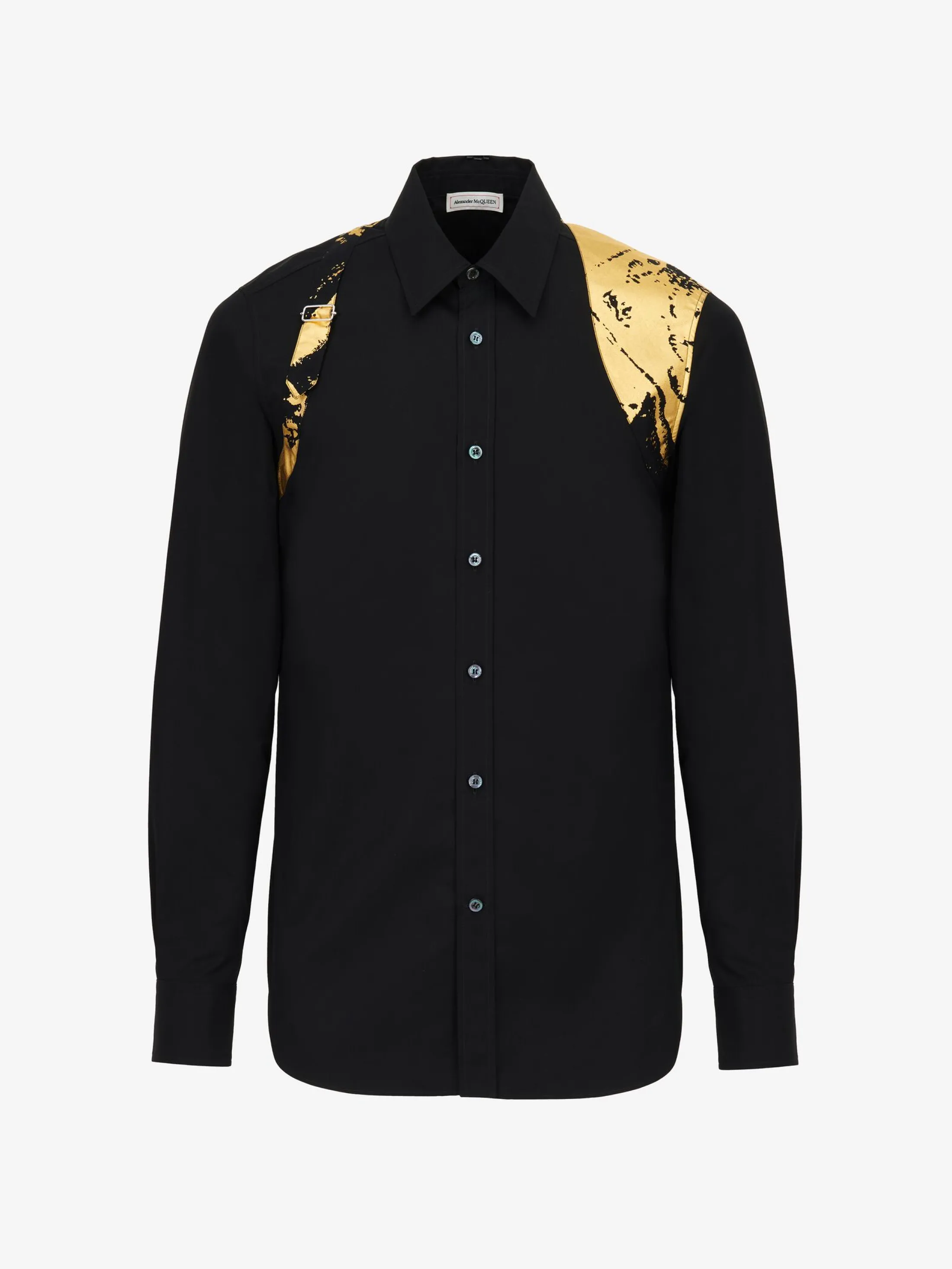 Clearance Alexander McQueen Men's Fold Harness Shirt in Black