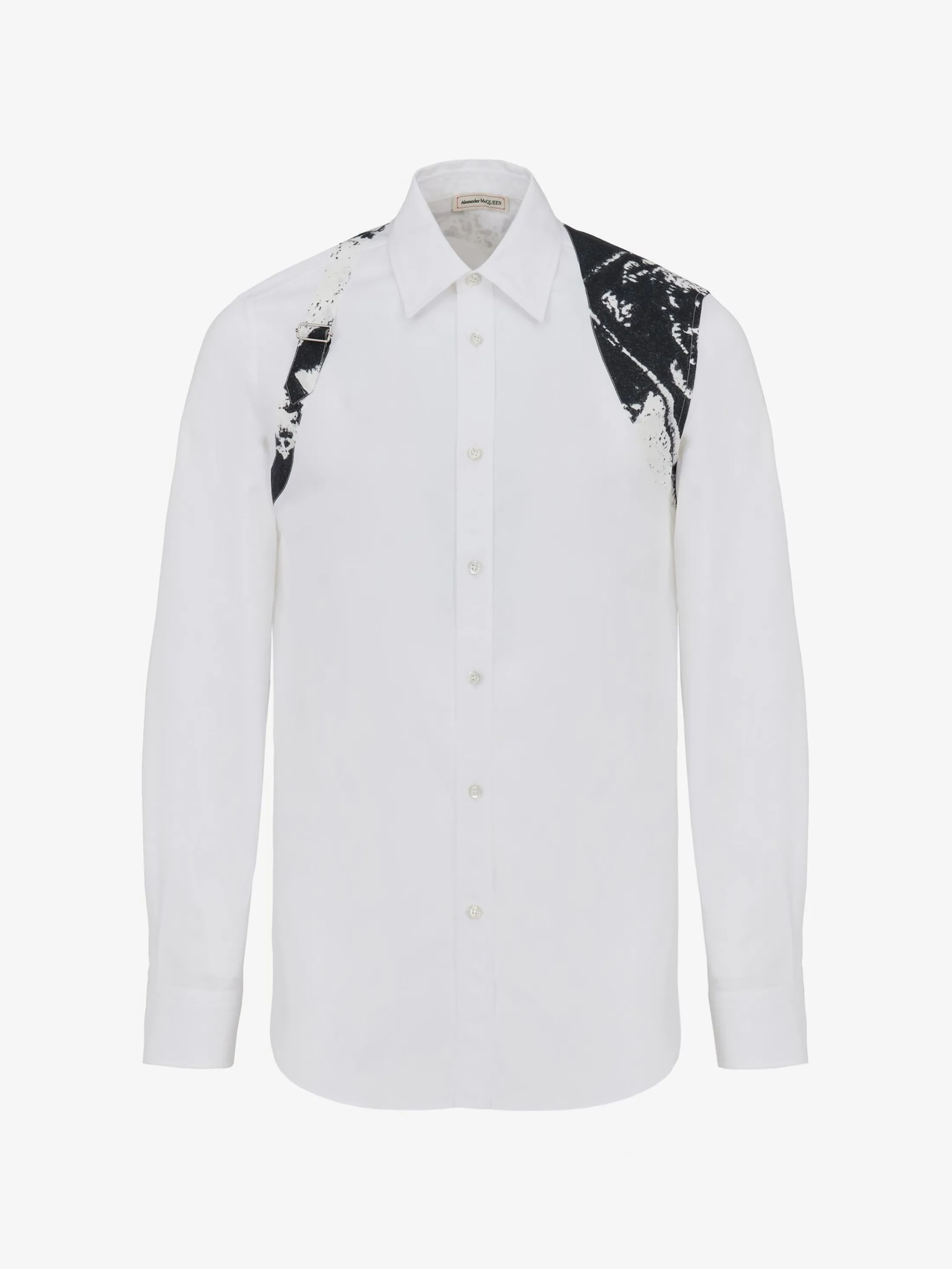 Discount Alexander McQueen Men's Fold Harness Shirt in Optic White