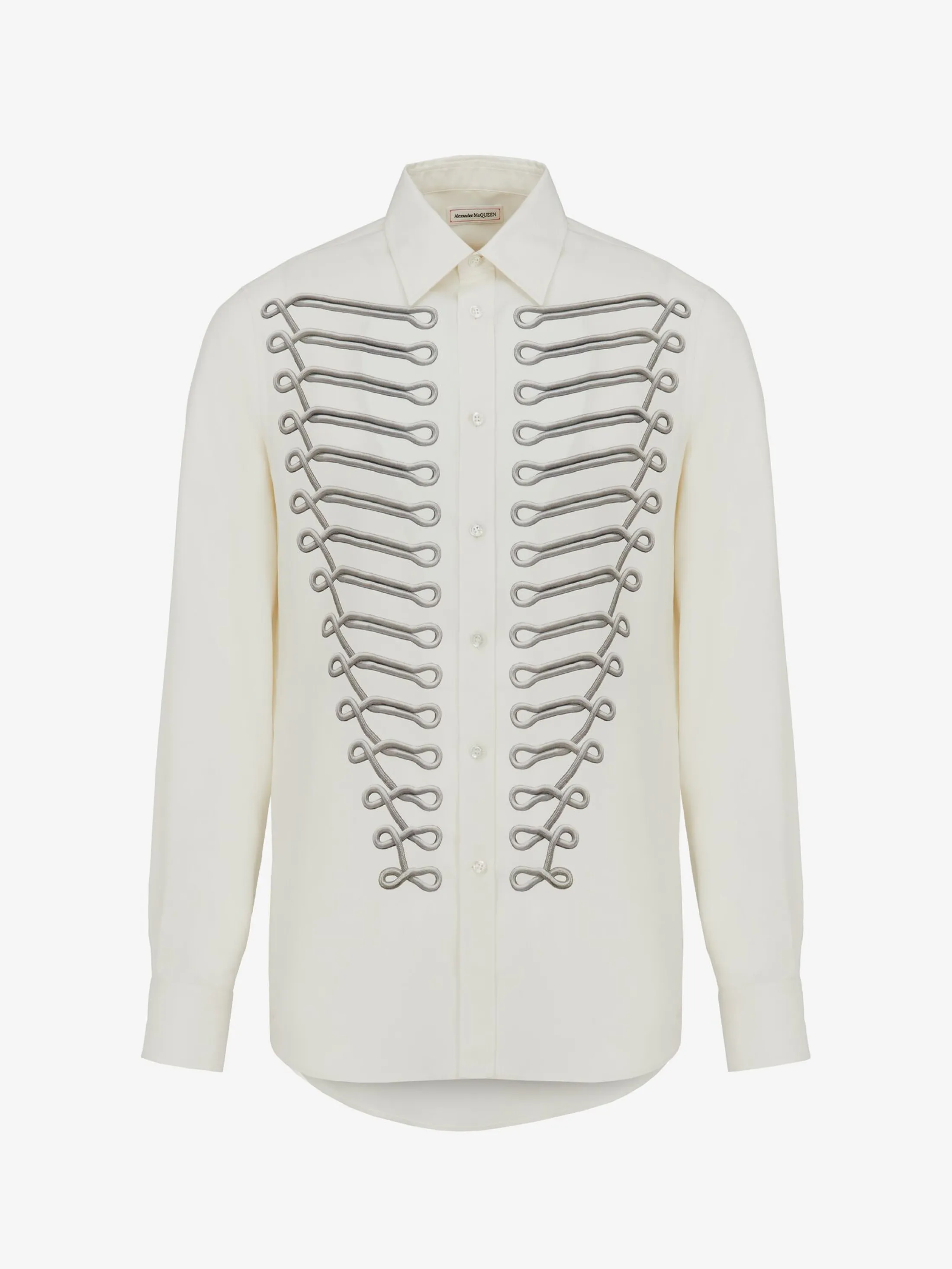 Fashion Alexander McQueen Men's Frogging Shirt in Ivory