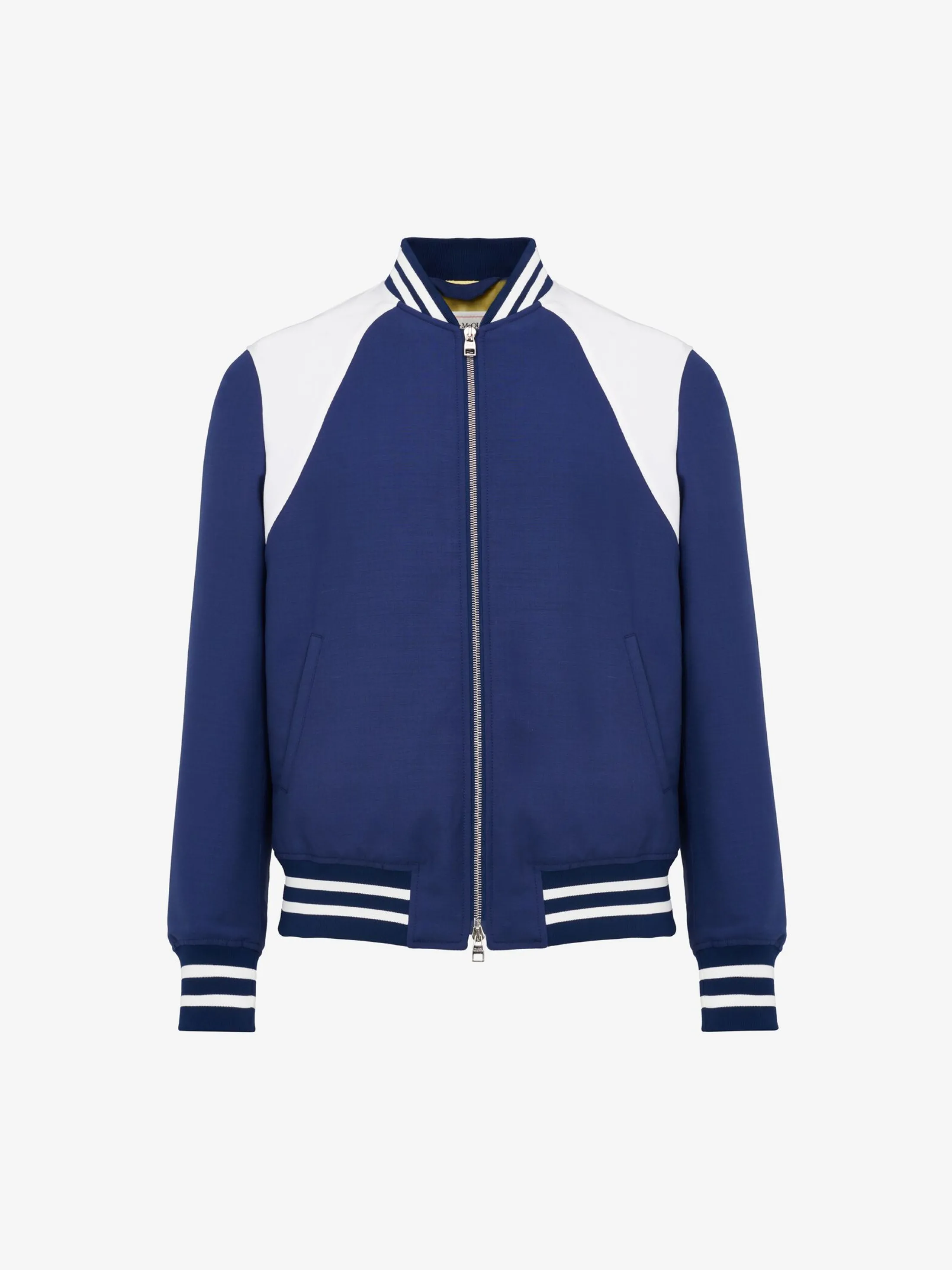 Online Alexander McQueen Men's Harness Bomber Jacket in Indigo