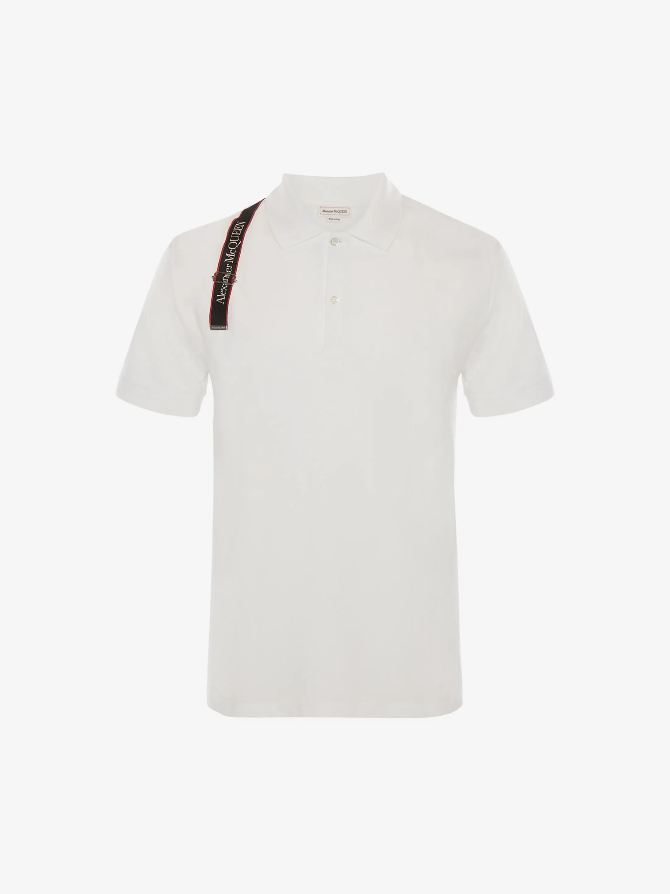 Cheap Alexander McQueen Men's Harness Polo Shirt in White