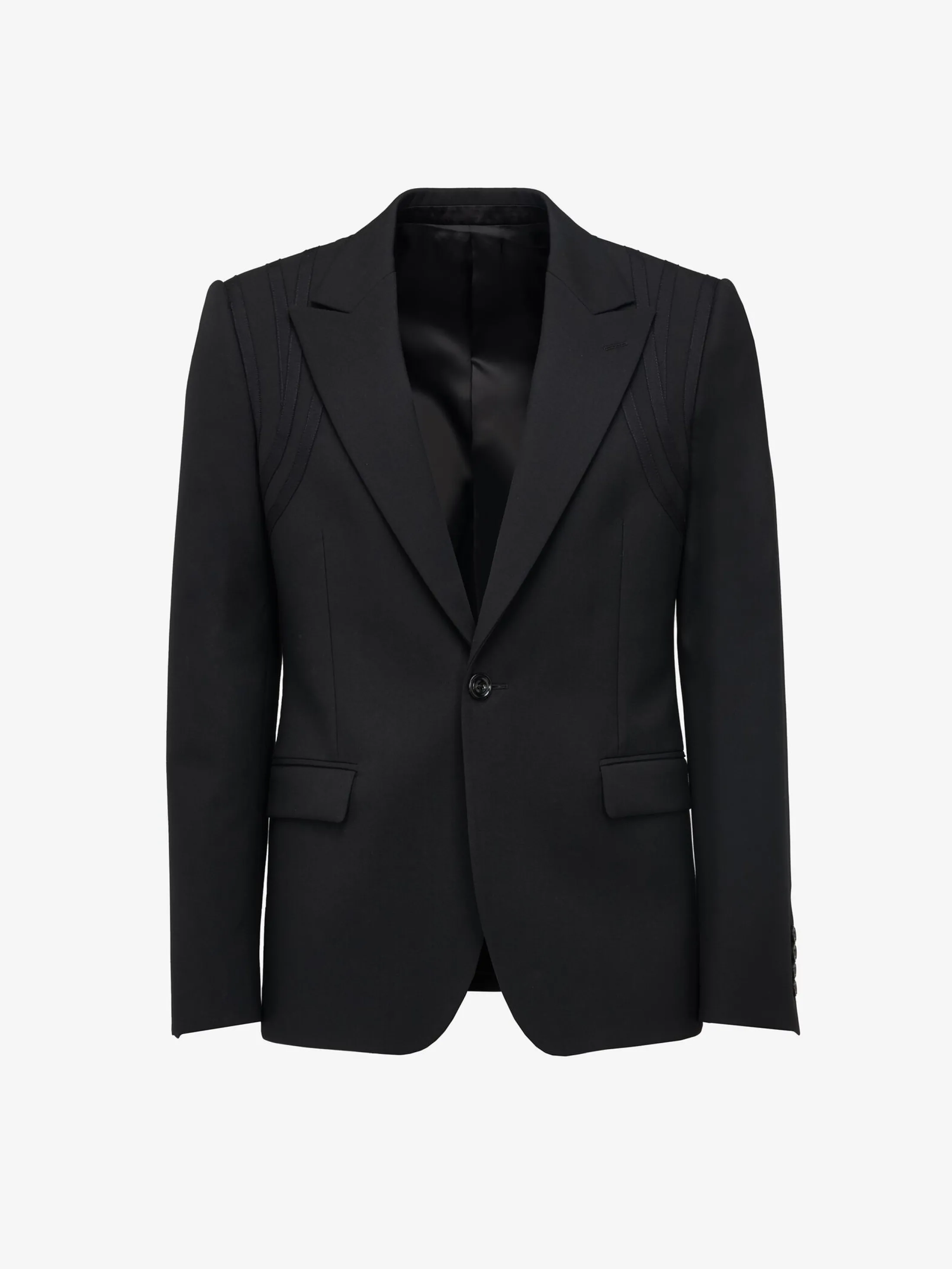 New Alexander McQueen Men's Harness Single-breasted Jacket in Black