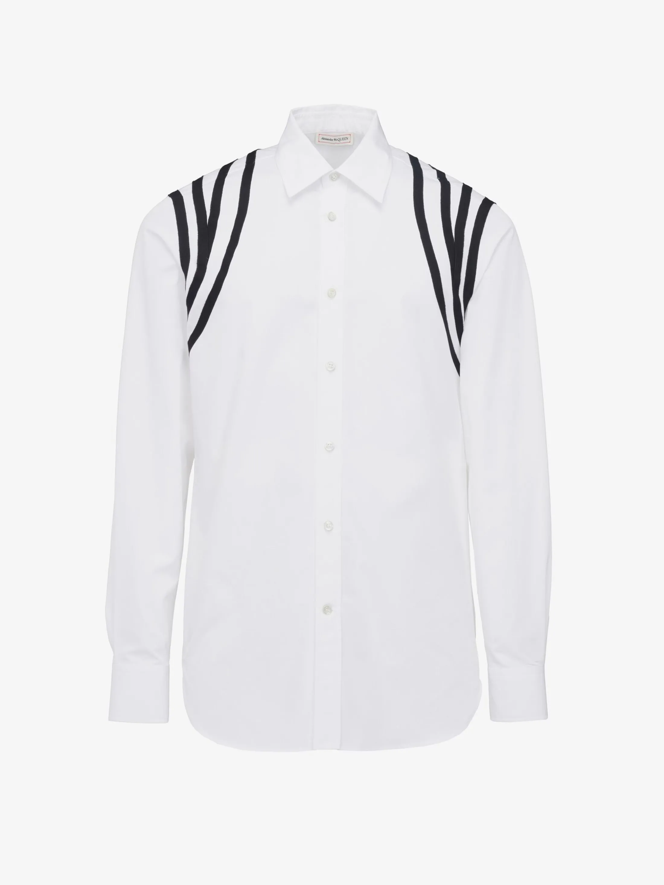 Discount Alexander McQueen Men's Harness Tape Shirt in Optical White