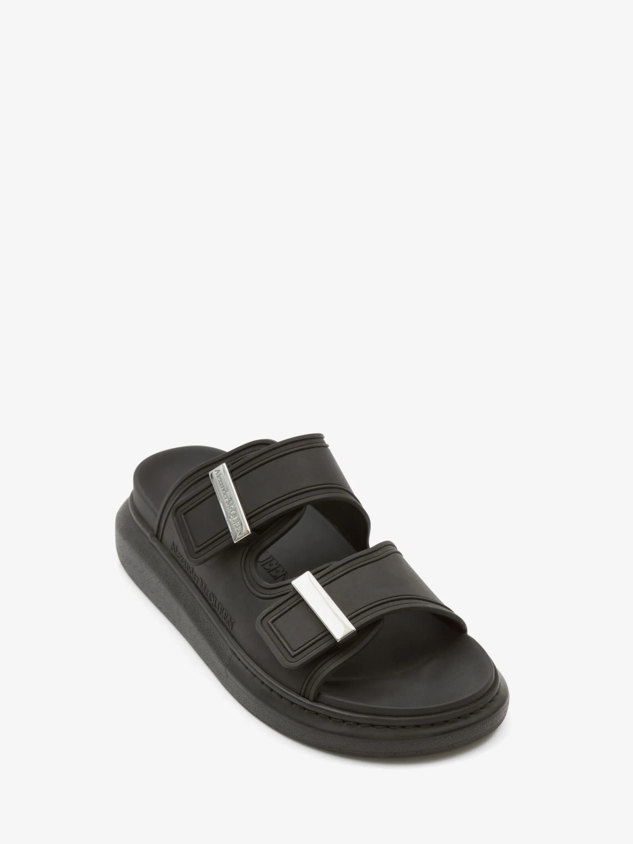 Cheap Alexander McQueen Men's Hybrid Slide in Black/Silver