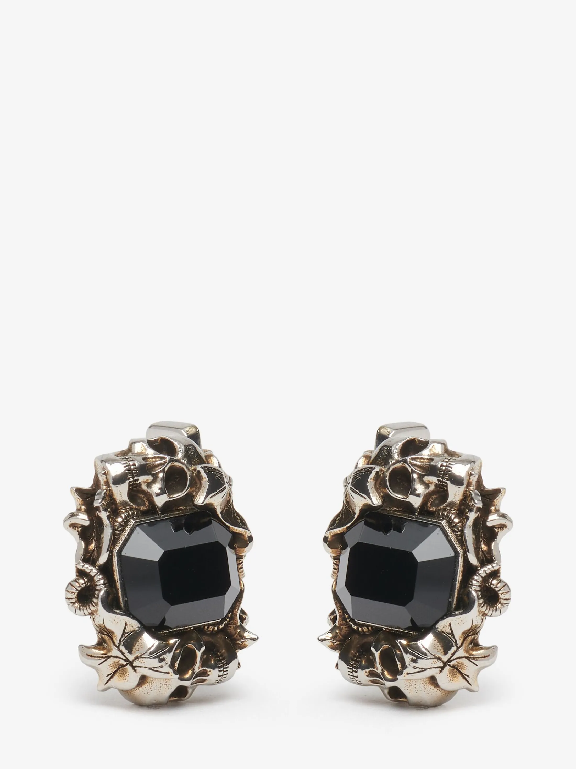 Sale Alexander McQueen Men's Ivy Skull Cufflinks in Antique Silver