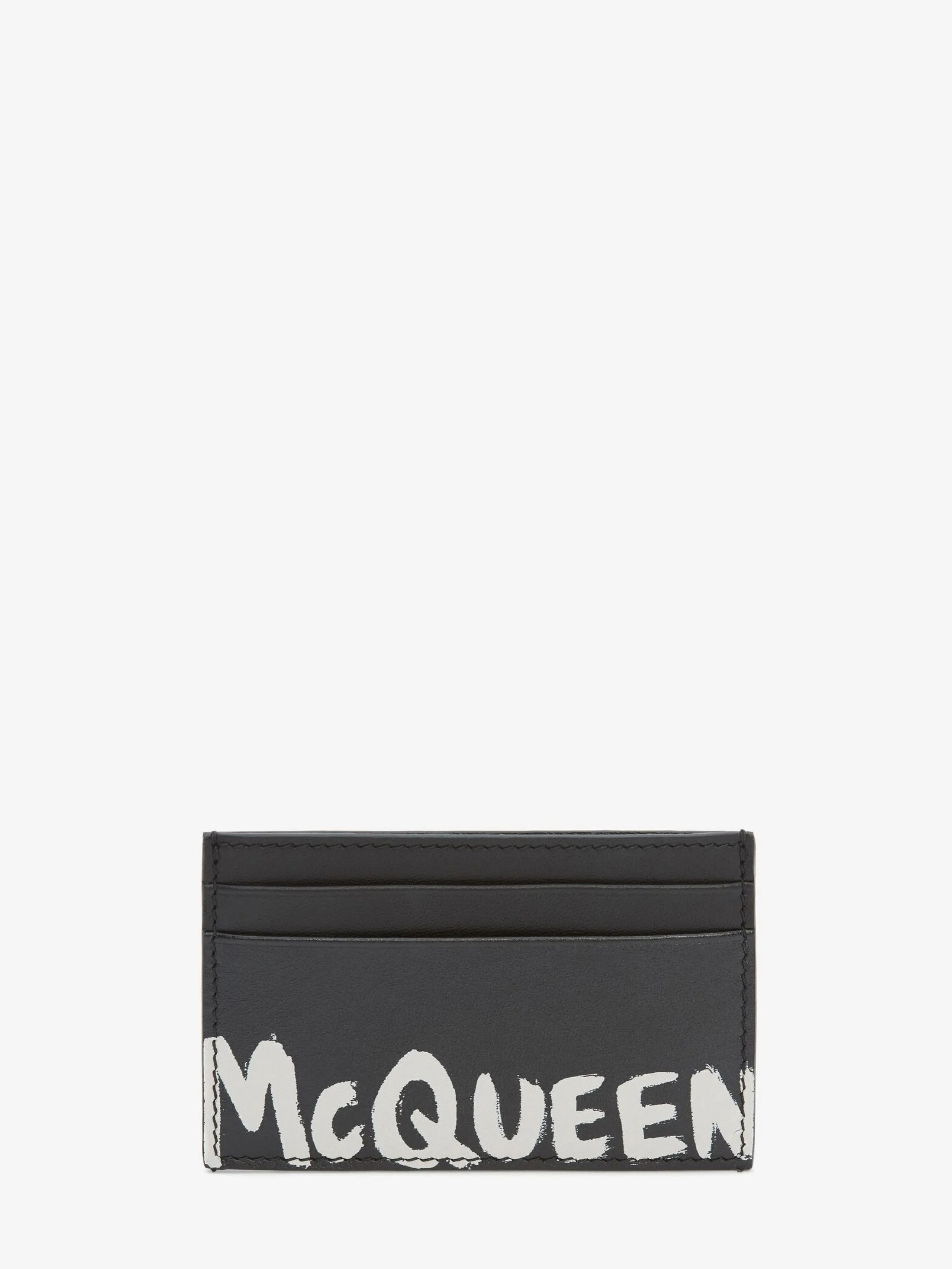 Sale Alexander McQueen Men's McQueen Graffiti Card Holder in Black/White