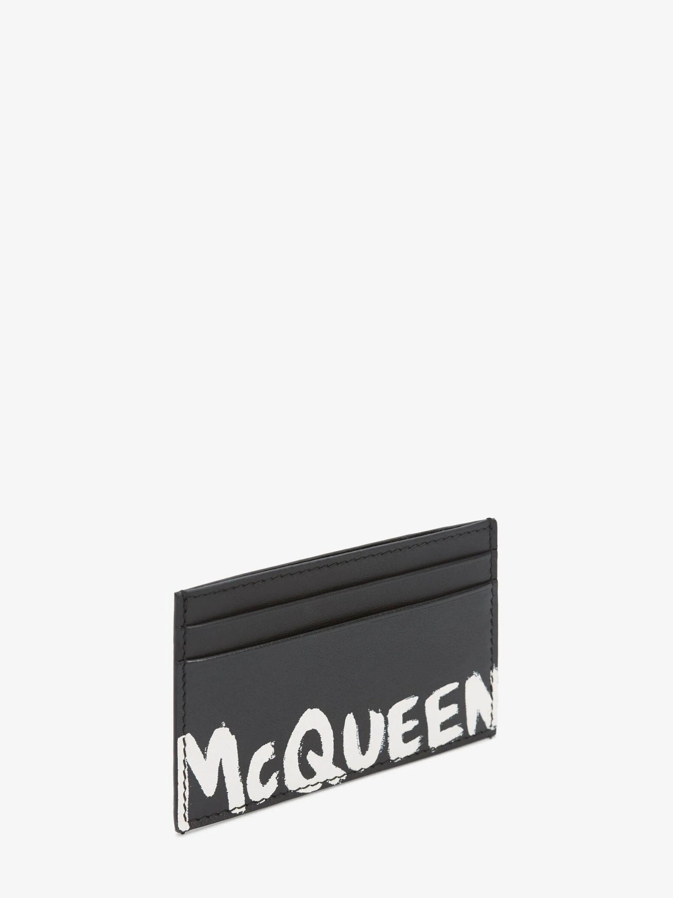 Sale Alexander McQueen Men's McQueen Graffiti Card Holder in Black/White