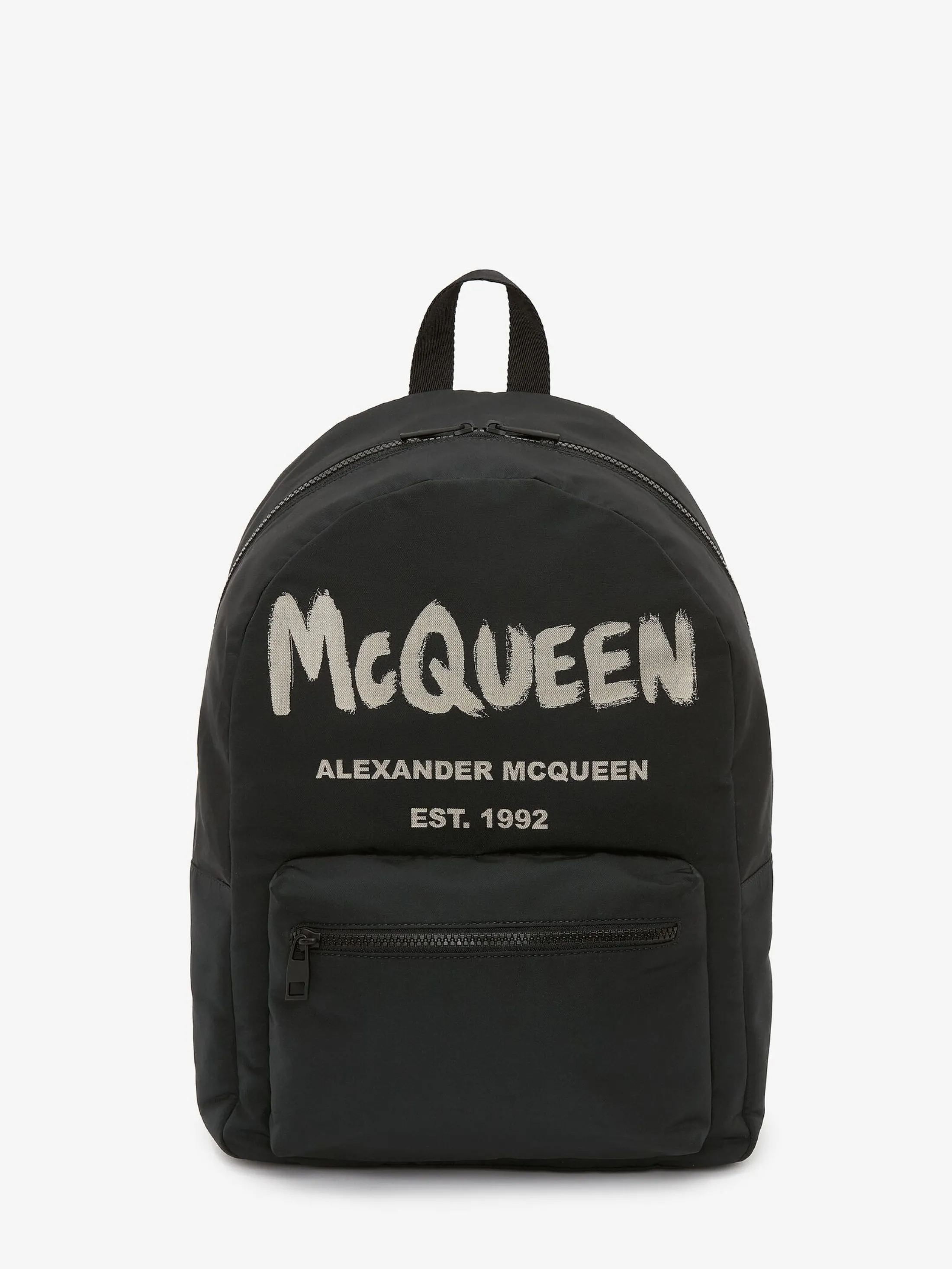 Online Alexander McQueen Men's McQueen Graffiti Metropolitan Backpack in Black/Ivory