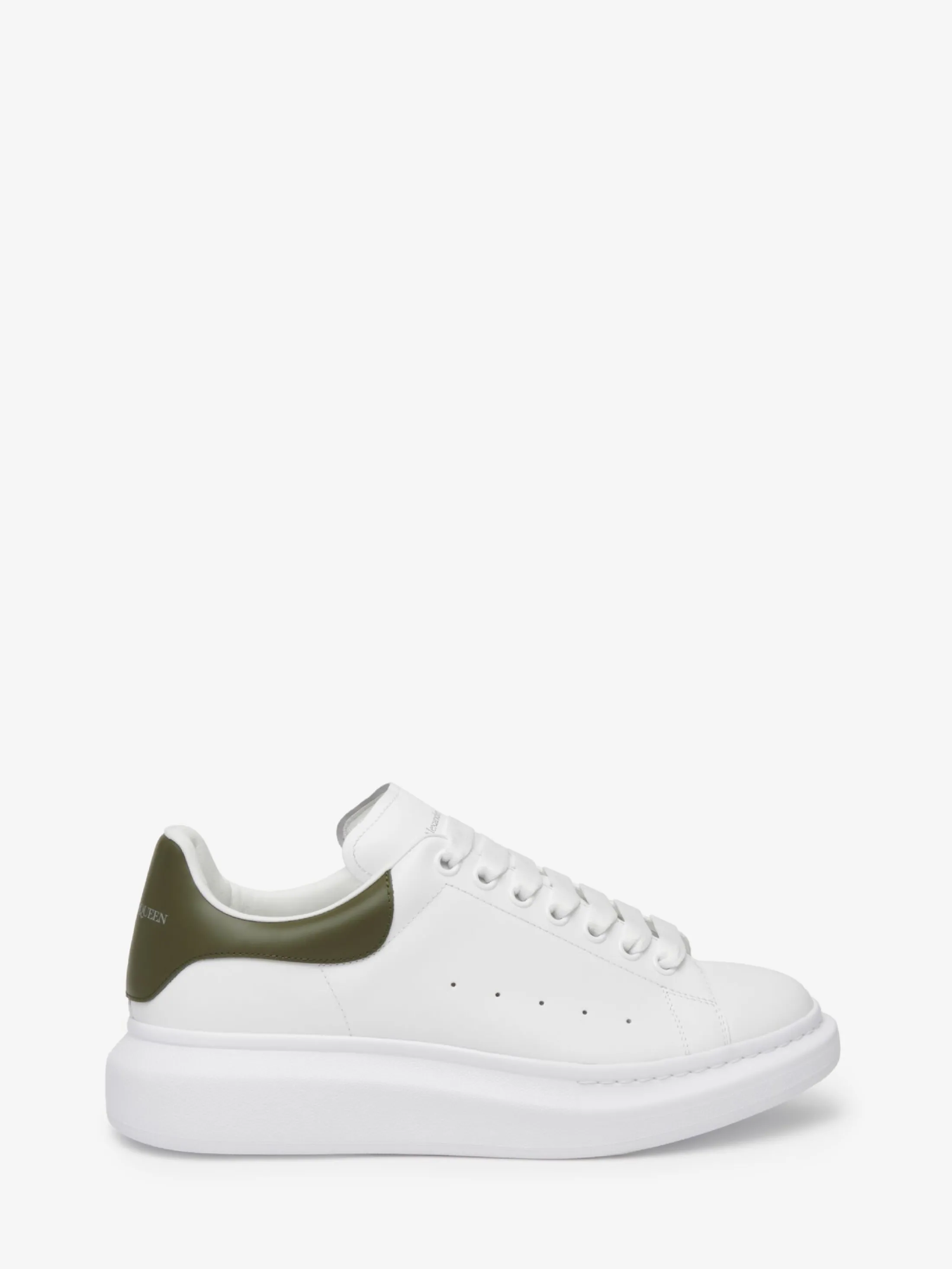 New Alexander McQueen Men's Oversized Sneaker in White/Khaki