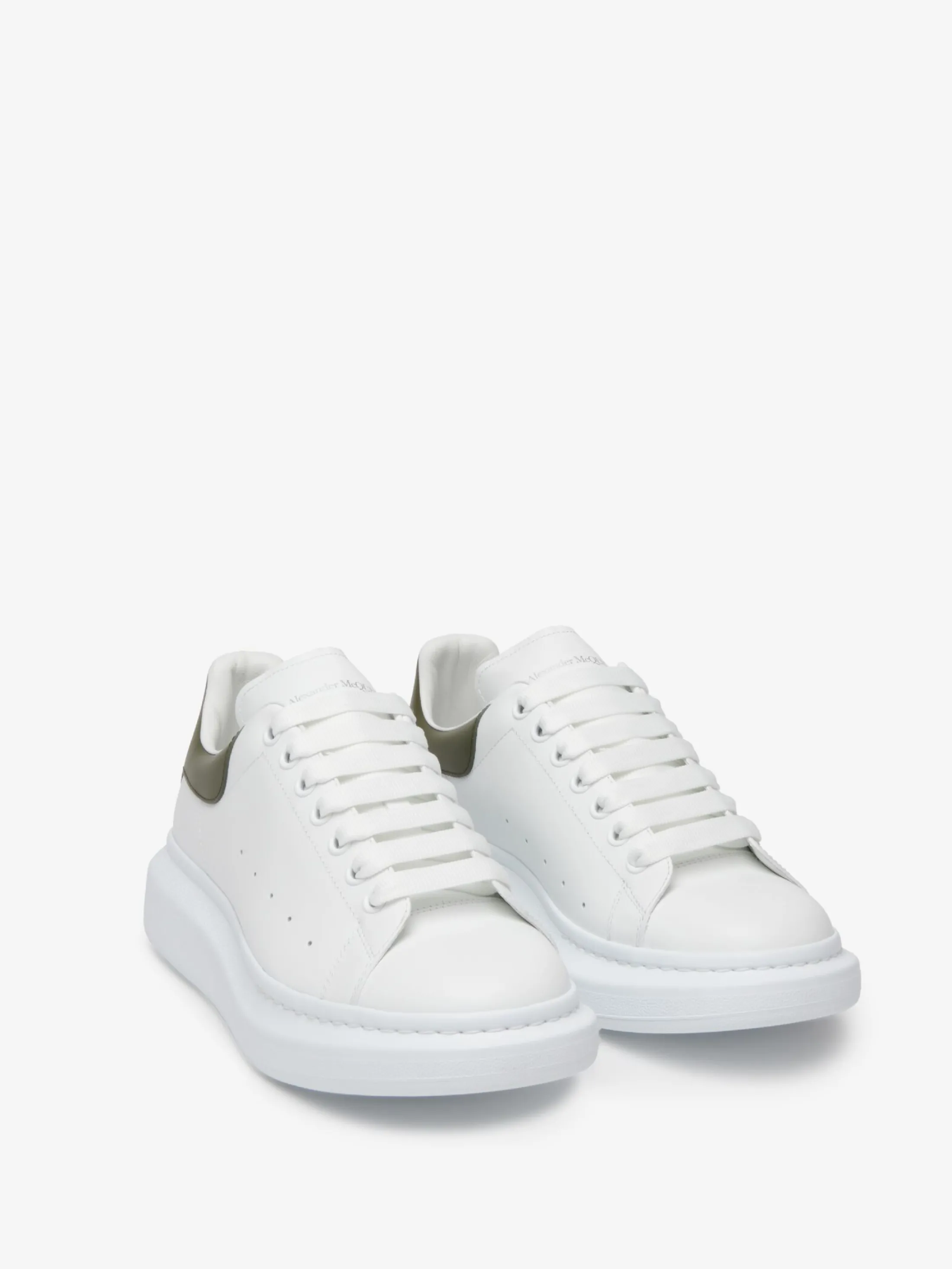 New Alexander McQueen Men's Oversized Sneaker in White/Khaki