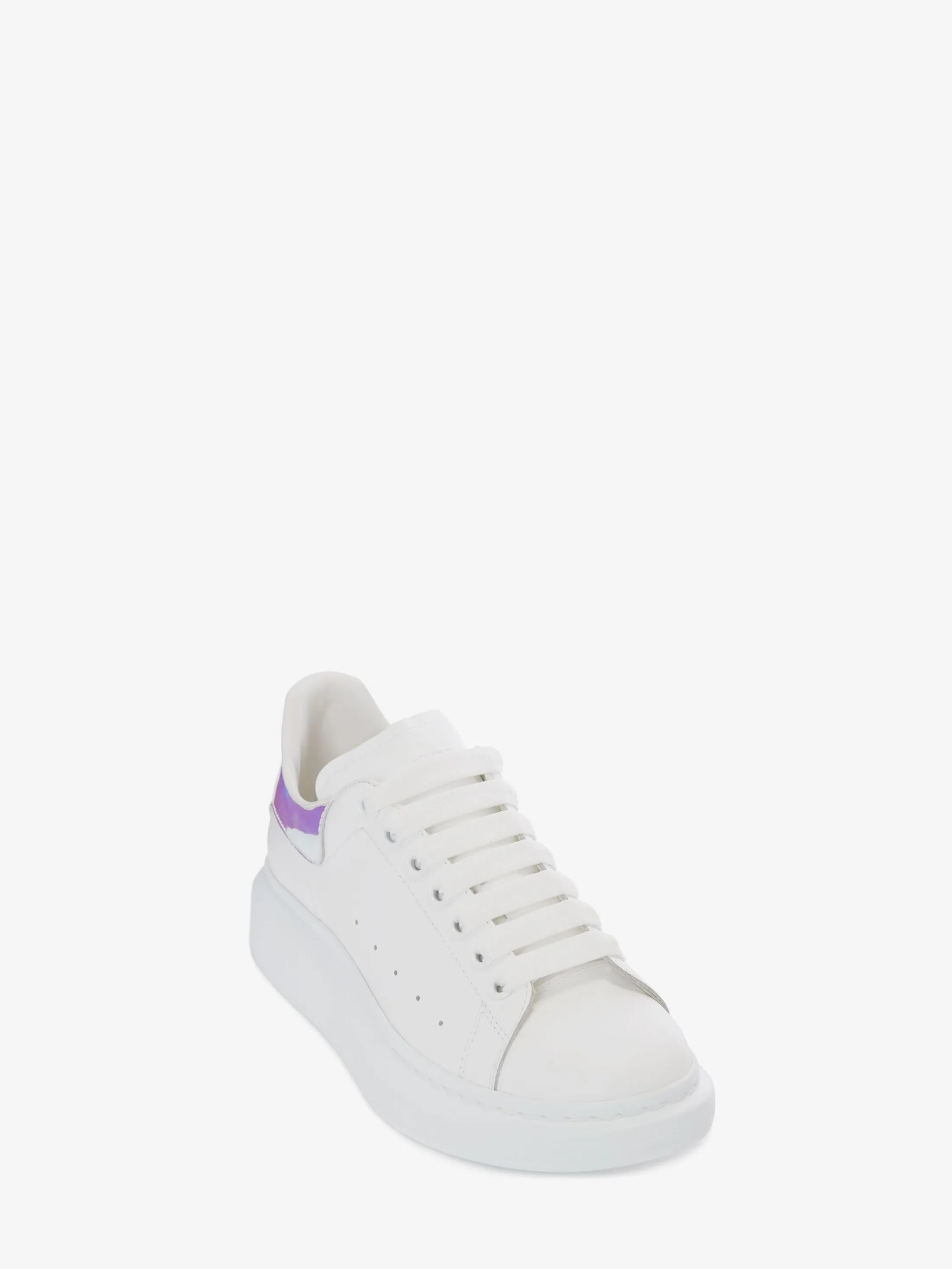 New Alexander McQueen Men's Oversized Sneaker in White/Shock Pink