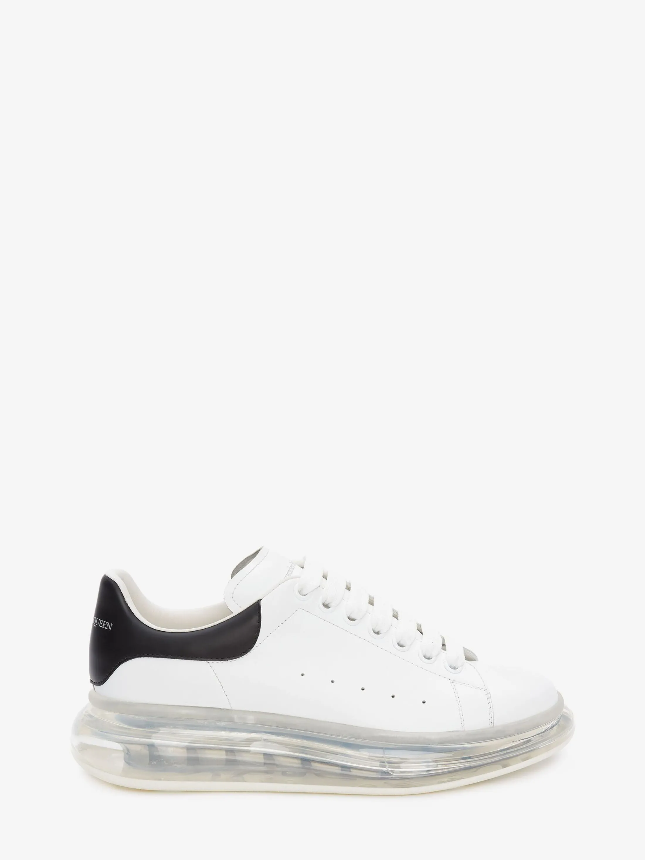 Shop Alexander McQueen Men's Oversized Transparent Sole Sneaker in White/Black