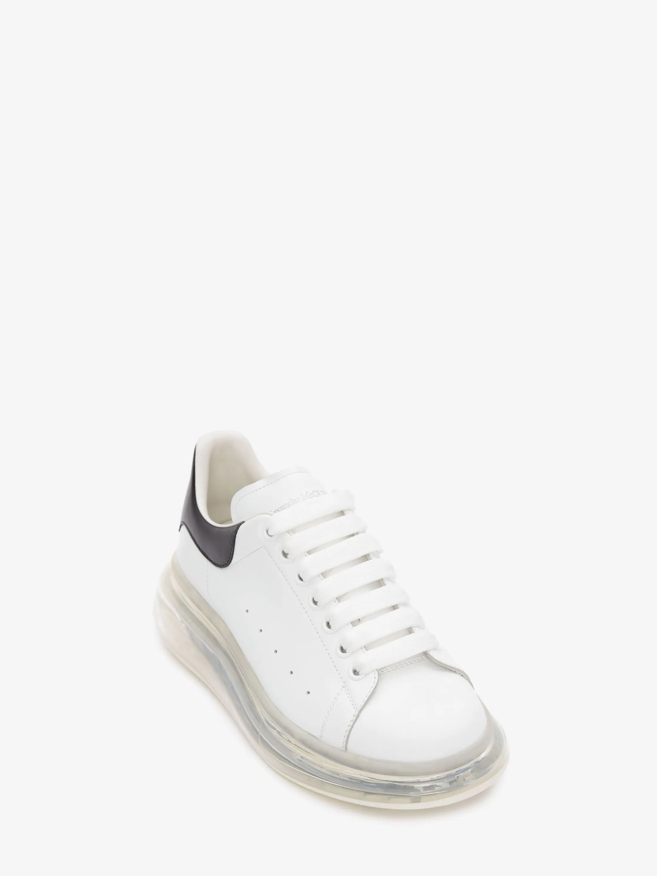 Shop Alexander McQueen Men's Oversized Transparent Sole Sneaker in White/Black