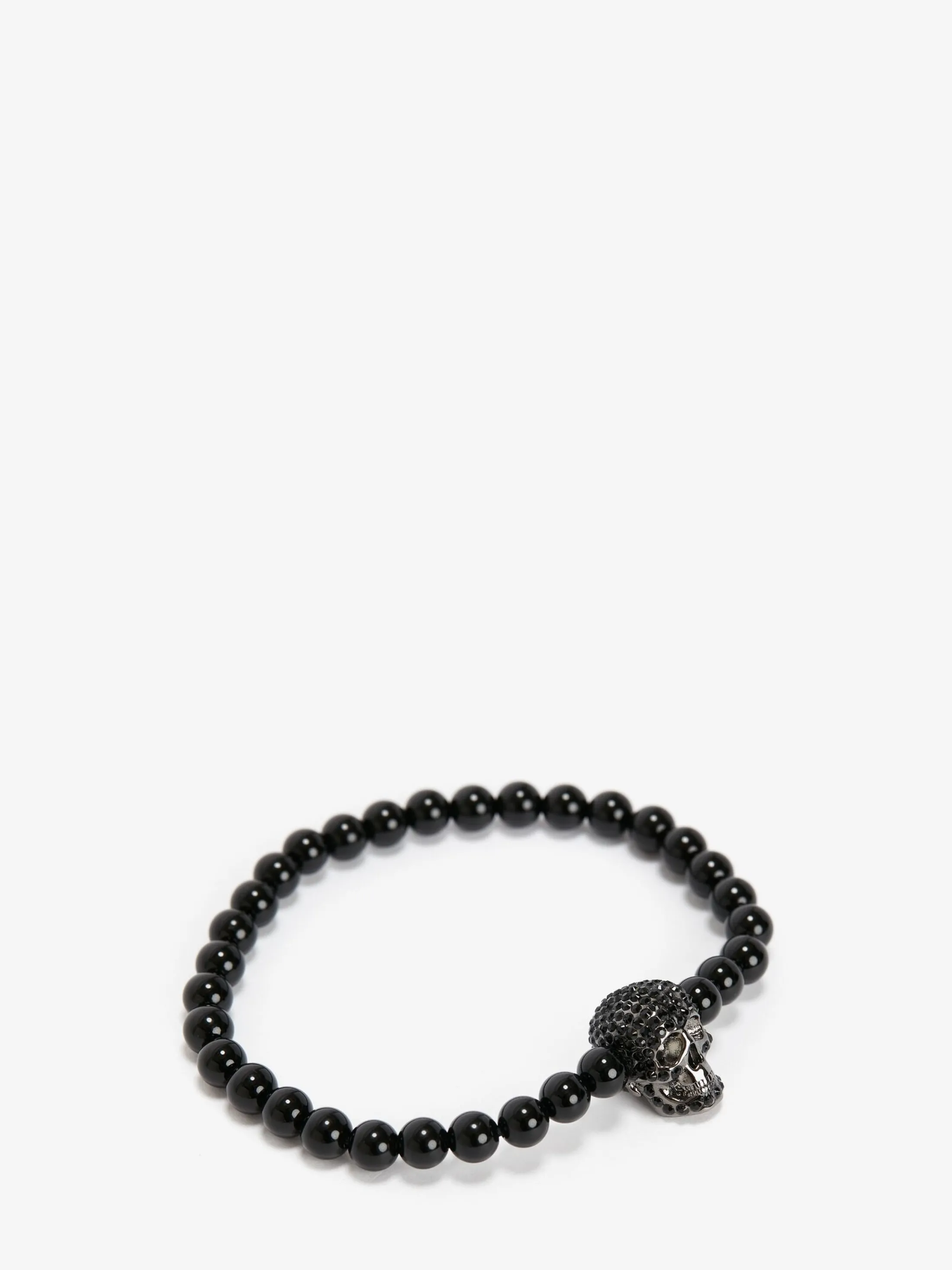 Discount Alexander McQueen Men's Pavé Skull Beaded Bracelet in Black