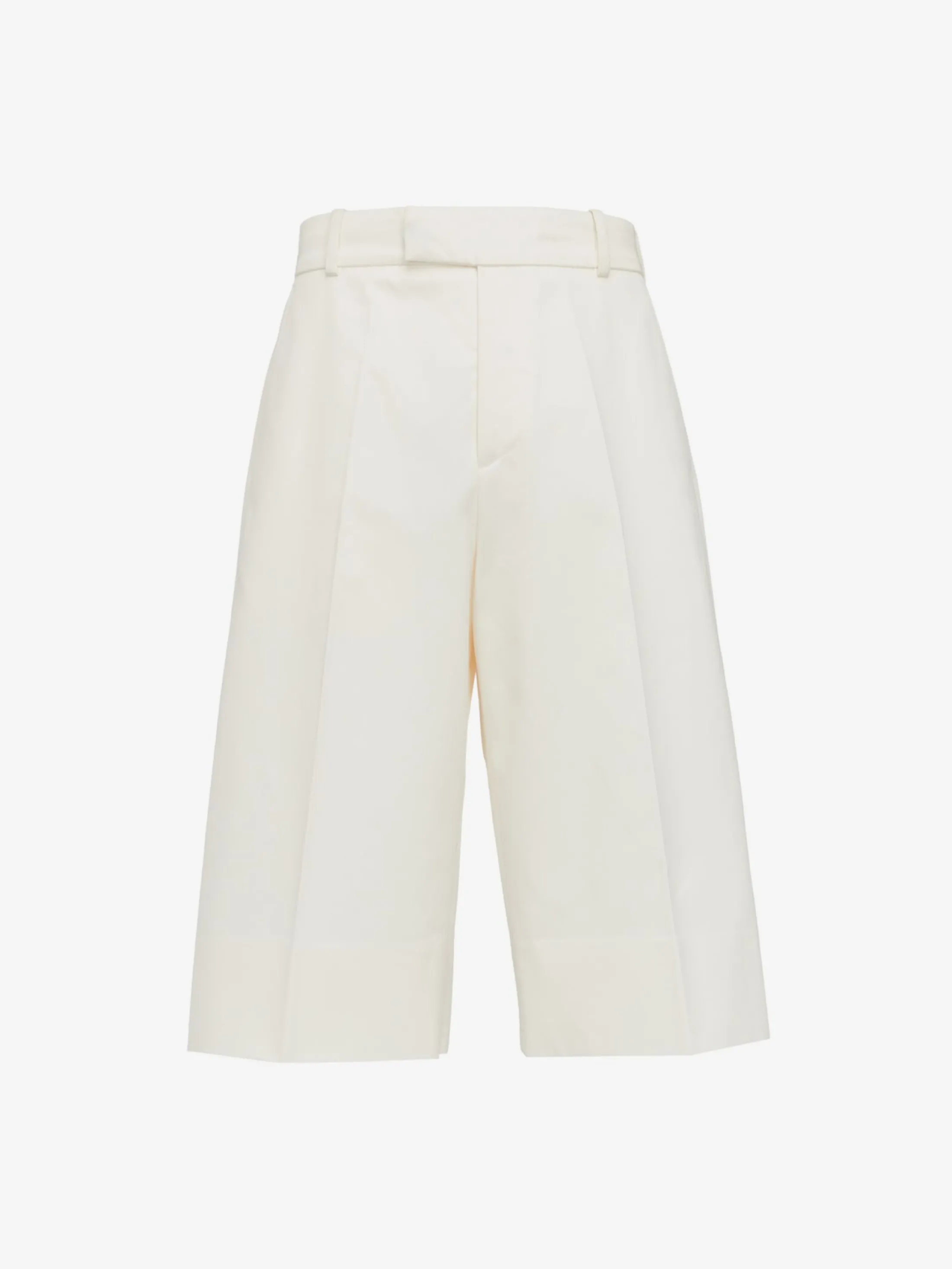 Shop Alexander McQueen Men's Pleated Baggy Shorts in Ivory