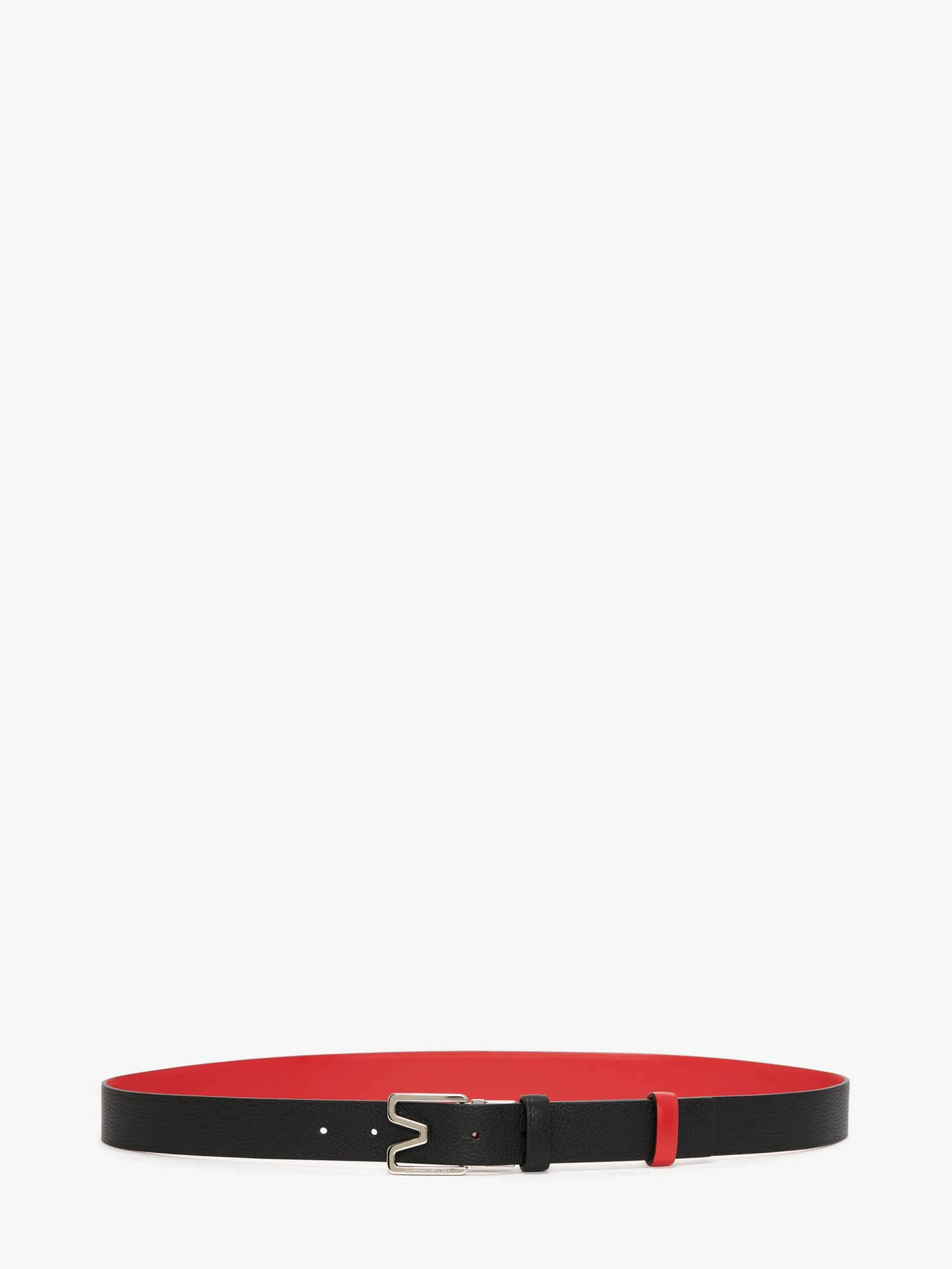 Outlet Alexander McQueen Men's Reversible M Belt in Black/Lust Red