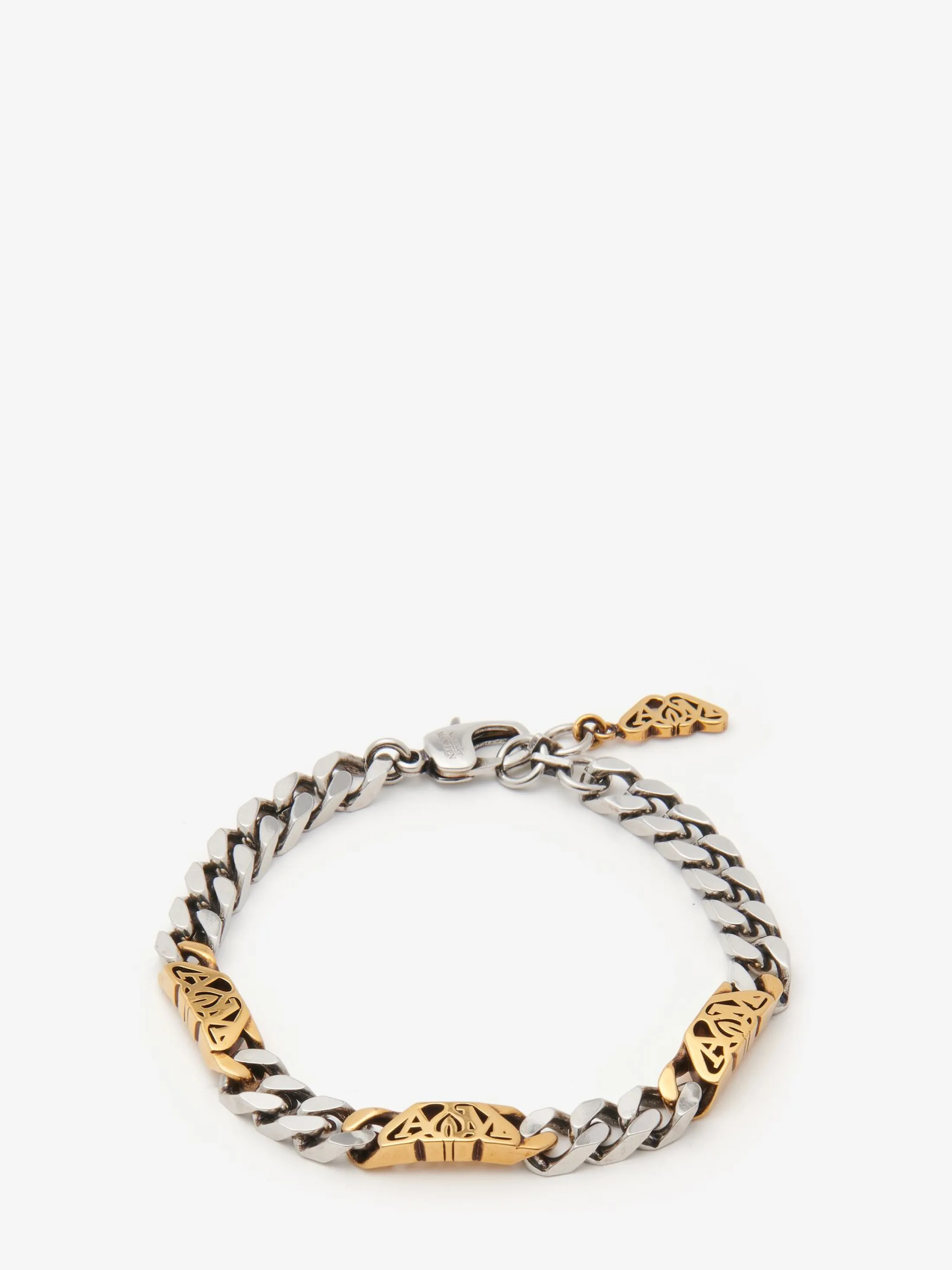 Shop Alexander McQueen Men's Seal Logo Chain Bracelet in Silver