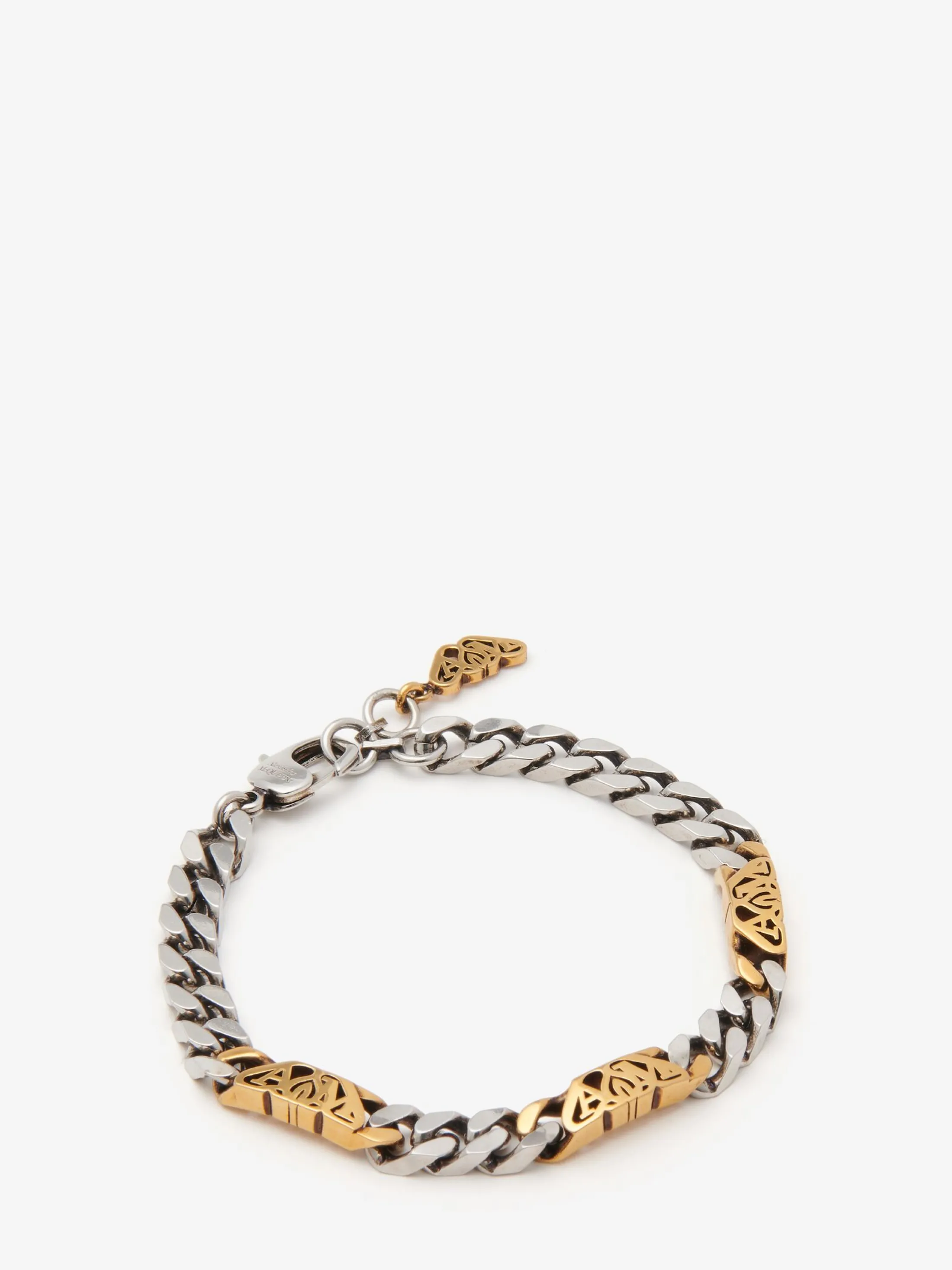 Shop Alexander McQueen Men's Seal Logo Chain Bracelet in Silver