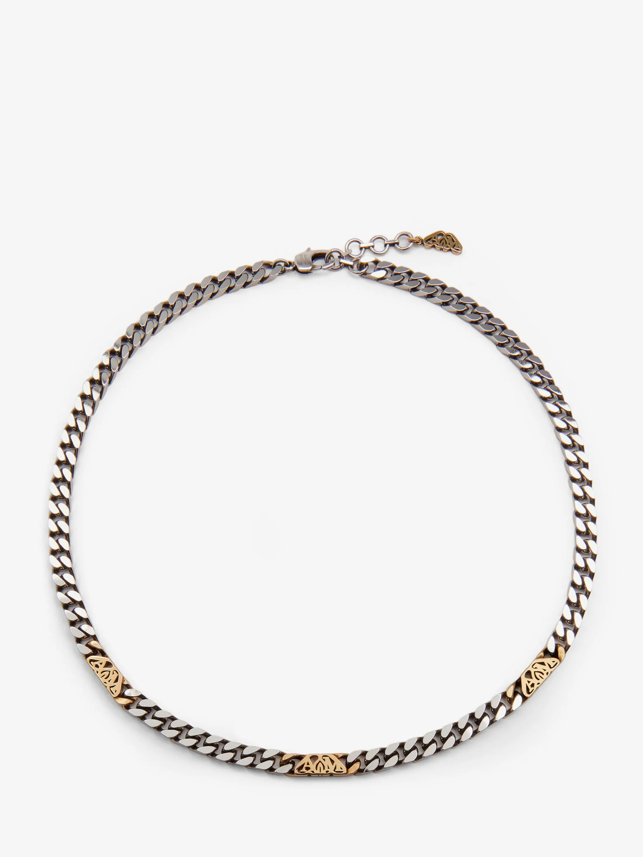 Fashion Alexander McQueen Men's Seal Logo Chain Choker in Silver