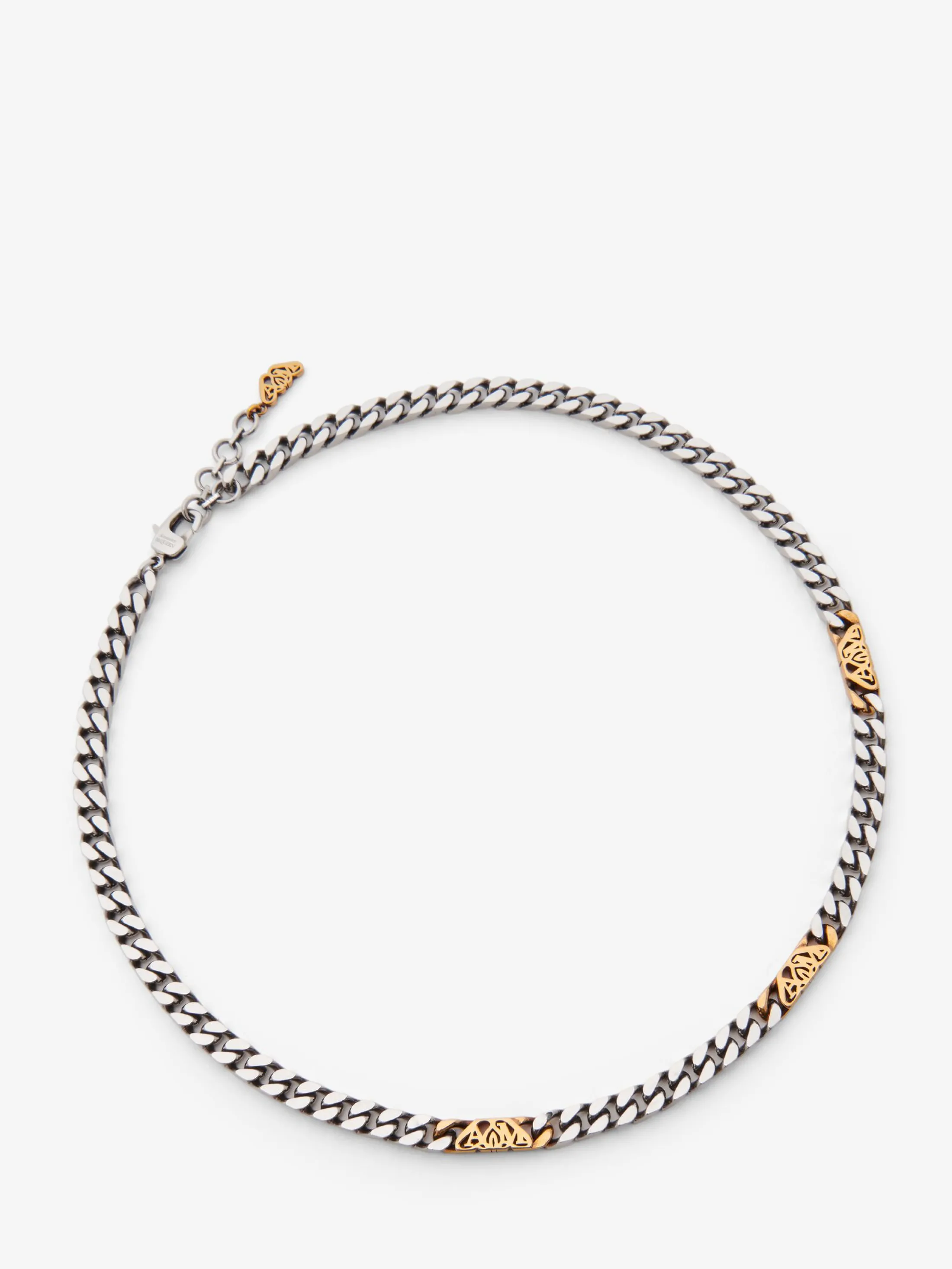 Fashion Alexander McQueen Men's Seal Logo Chain Choker in Silver