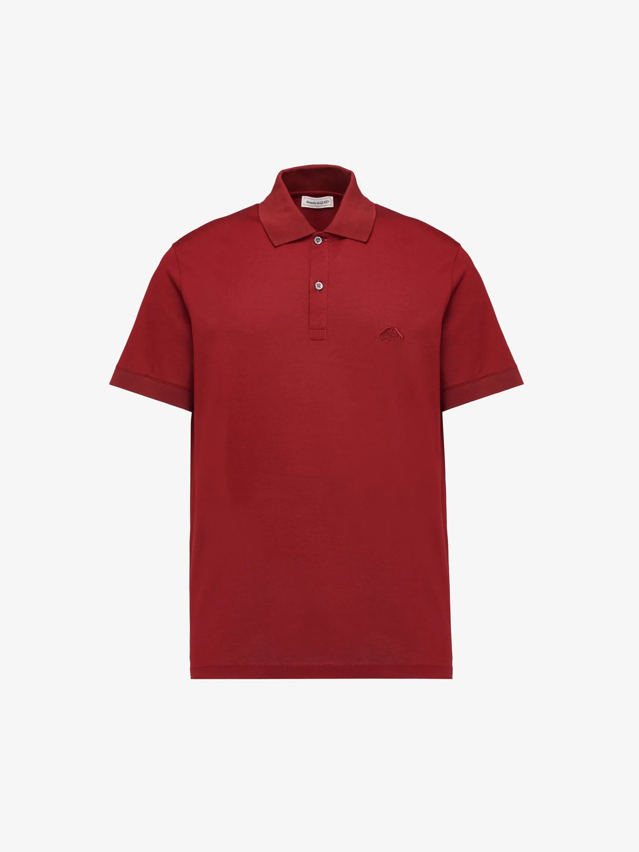 Store Alexander McQueen Men's Seal Logo Polo Shirt in Bordeaux