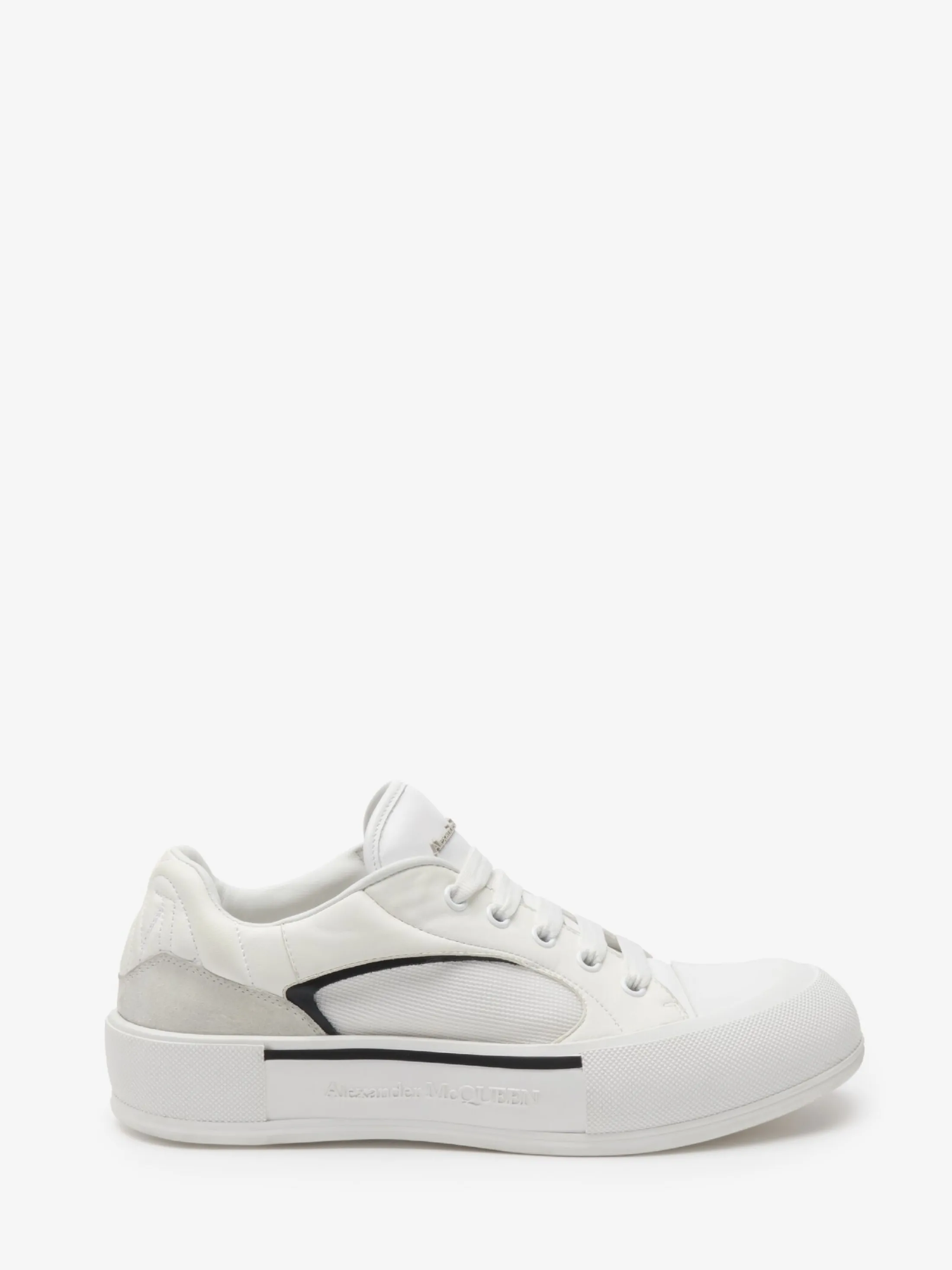 Sale Alexander McQueen Men's Skate Deck Plimsoll in White/Black