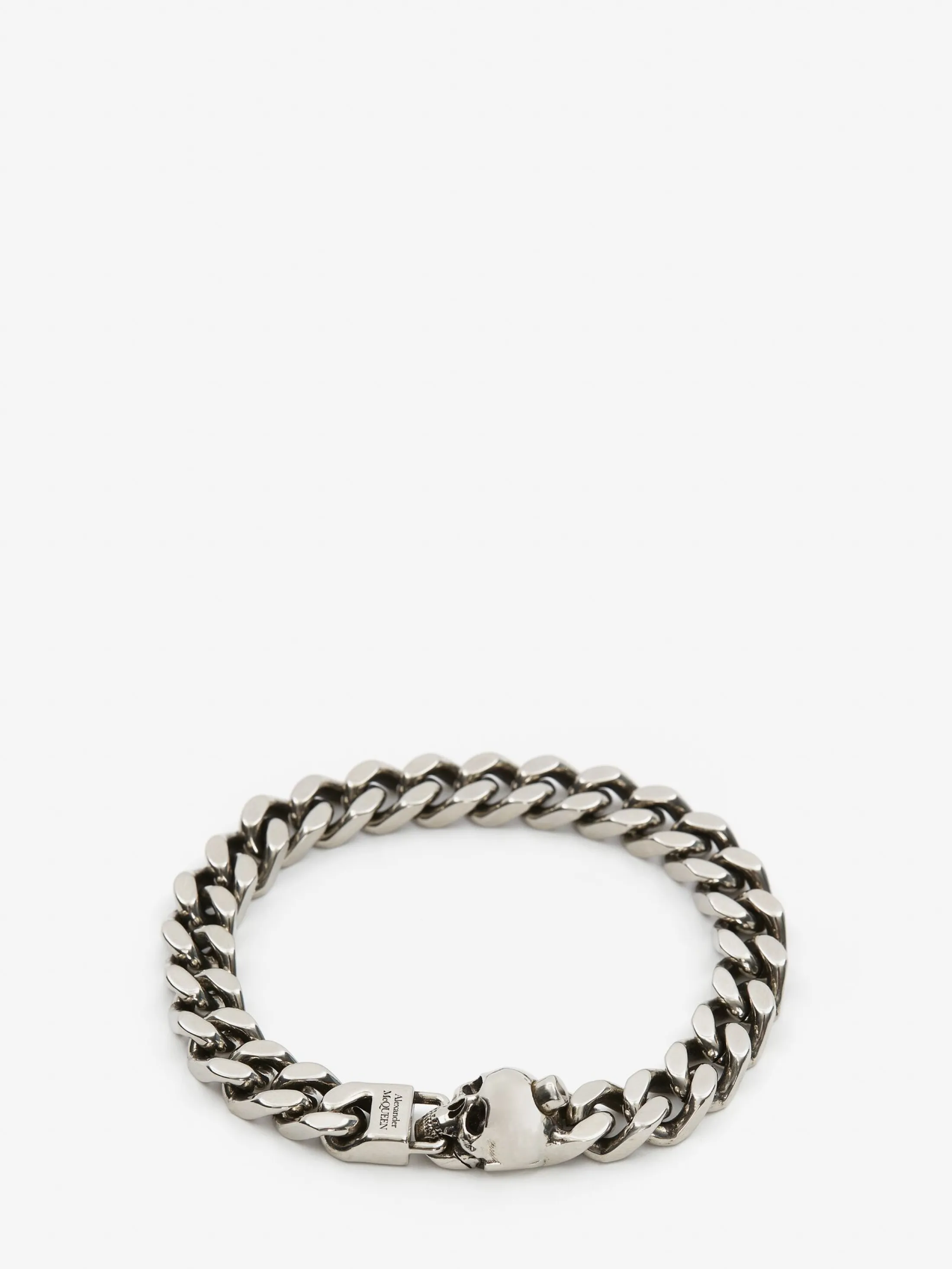 Hot Alexander McQueen Men's Skull Chain Bracelet in Antique Silver