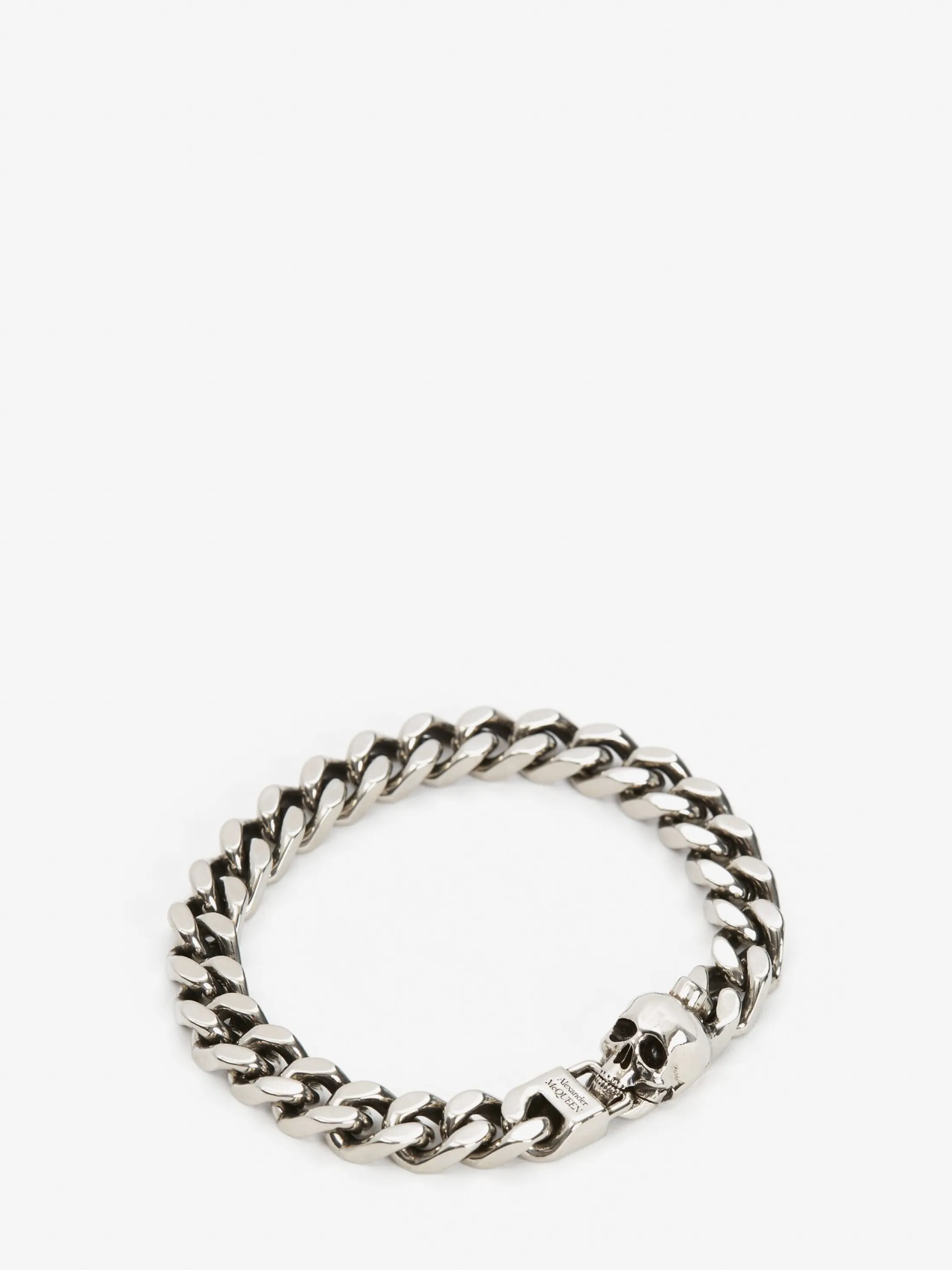 Hot Alexander McQueen Men's Skull Chain Bracelet in Antique Silver