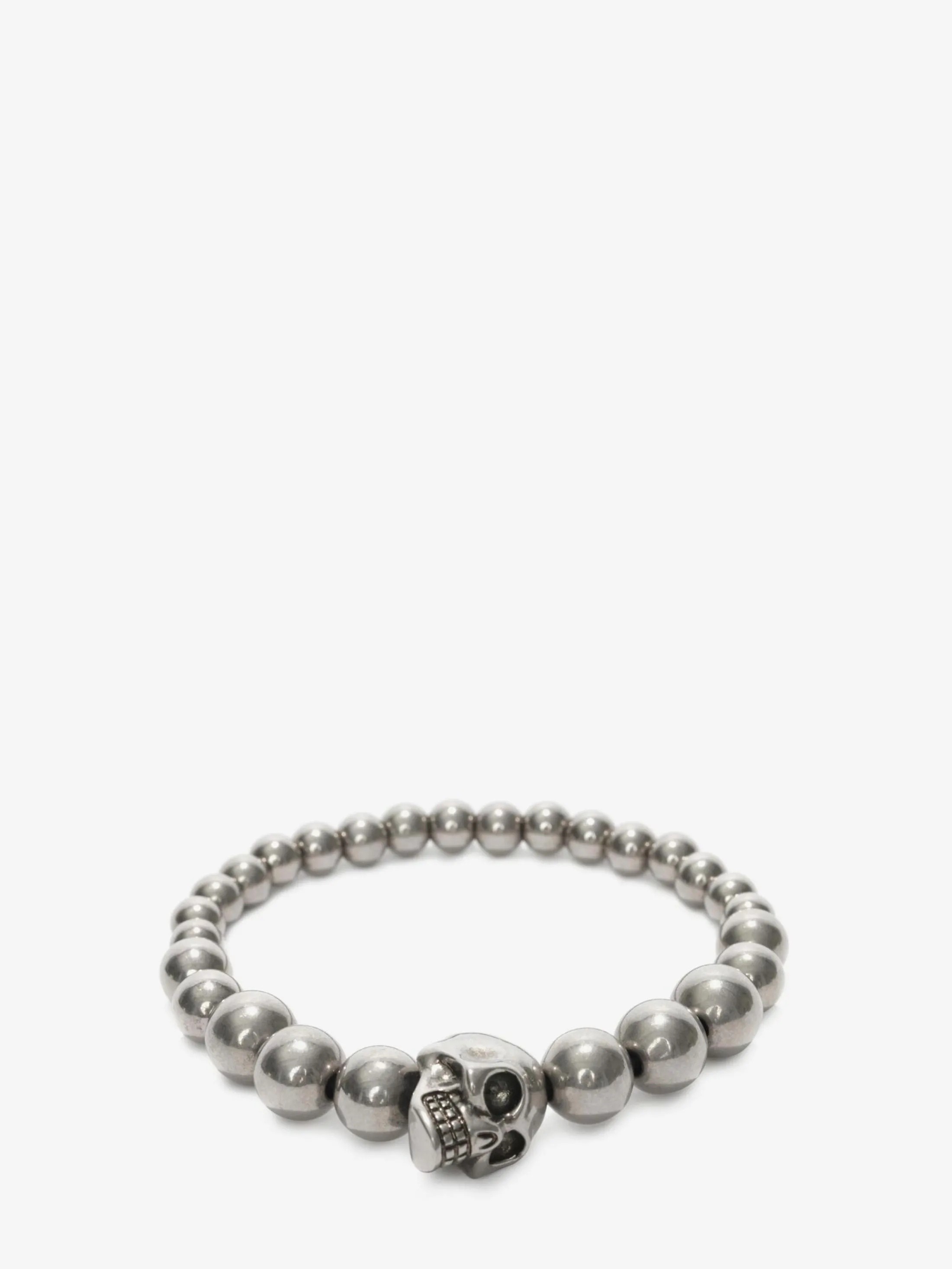 Cheap Alexander McQueen Men's Skull Multibeaded Bracelet in SILVER