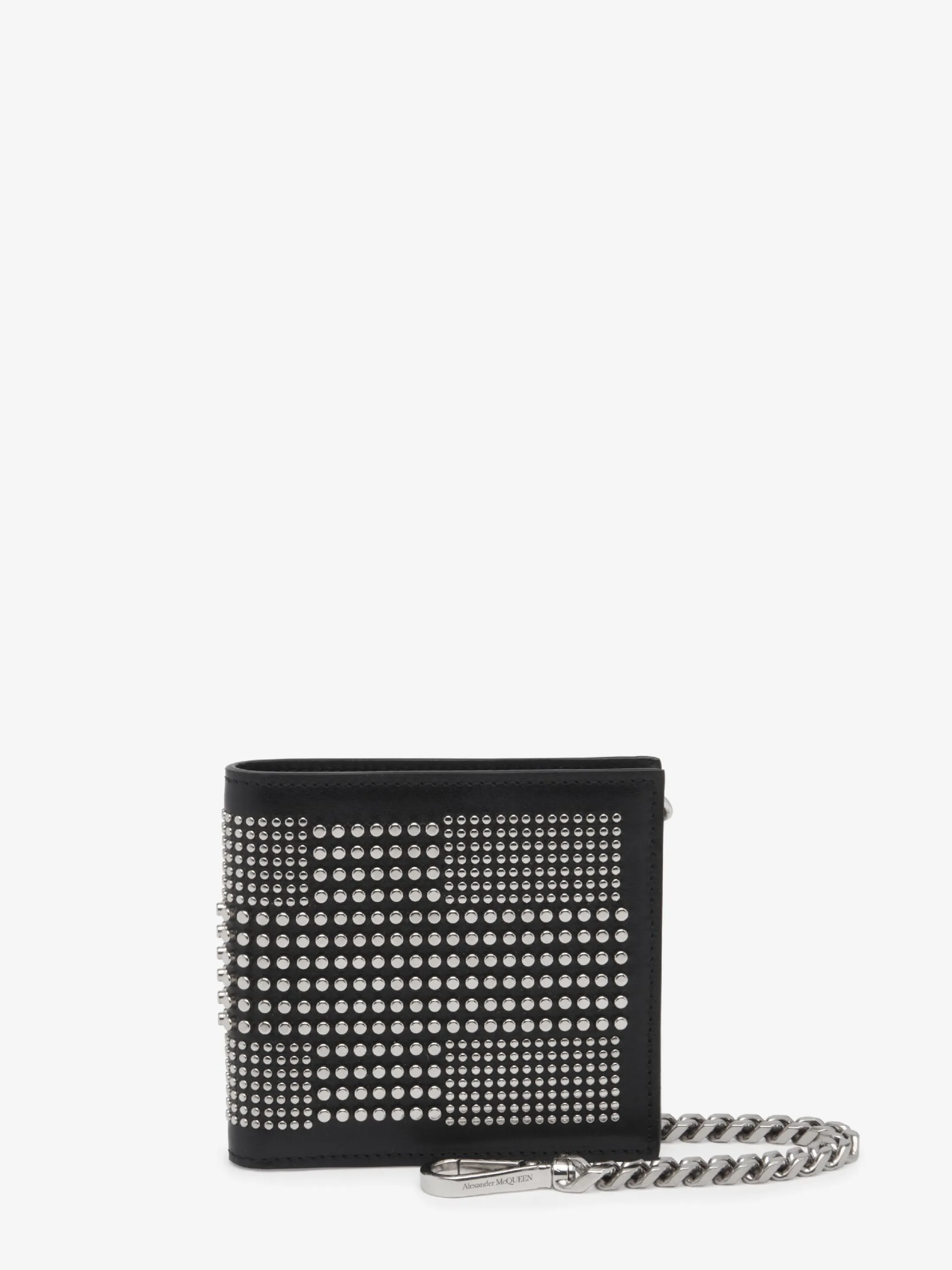 Cheap Alexander McQueen Men's Studded Billfold Wallet With Chain in Black