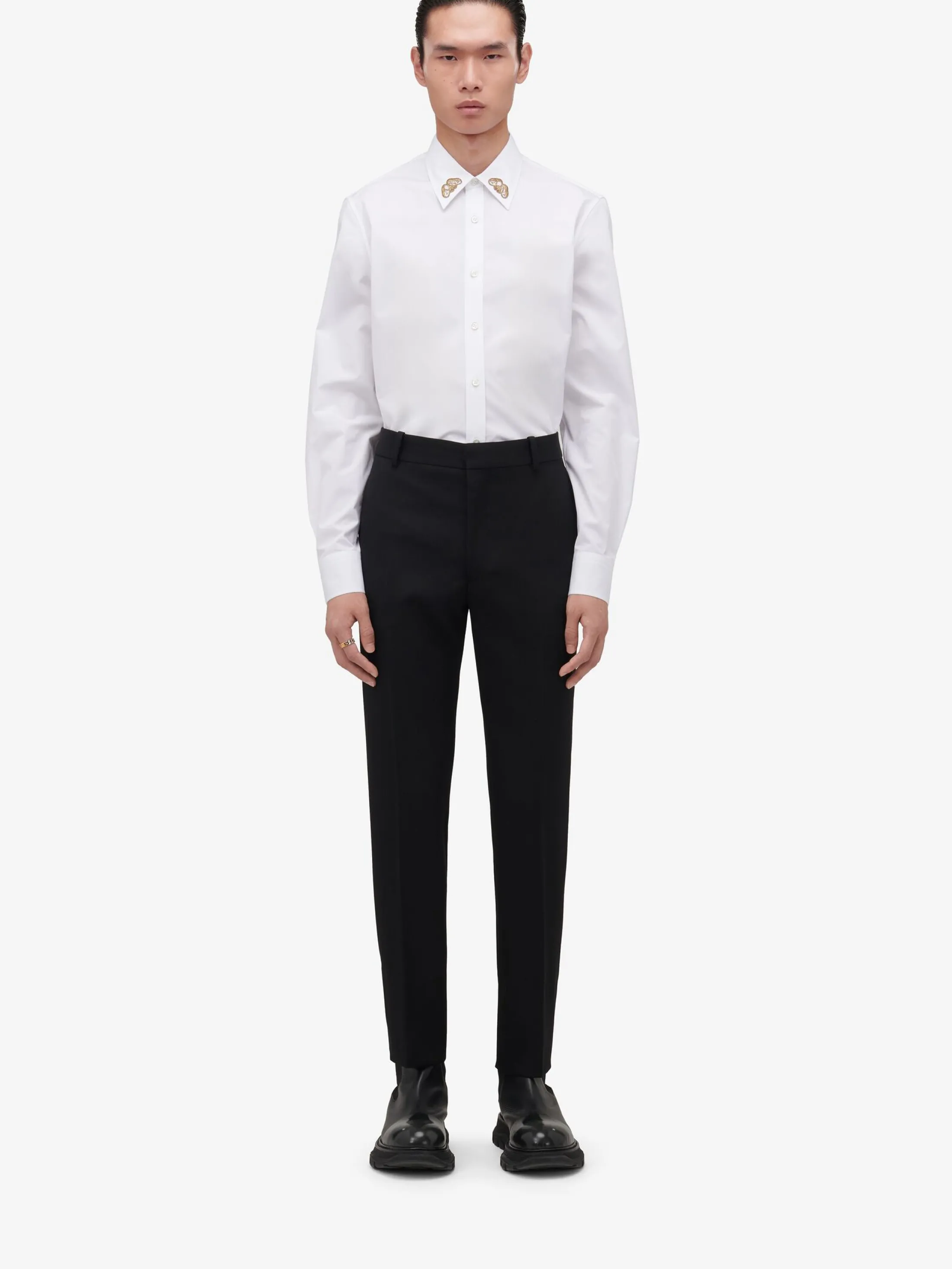 Sale Alexander McQueen Men's Tailored Cigarette Trousers in Black