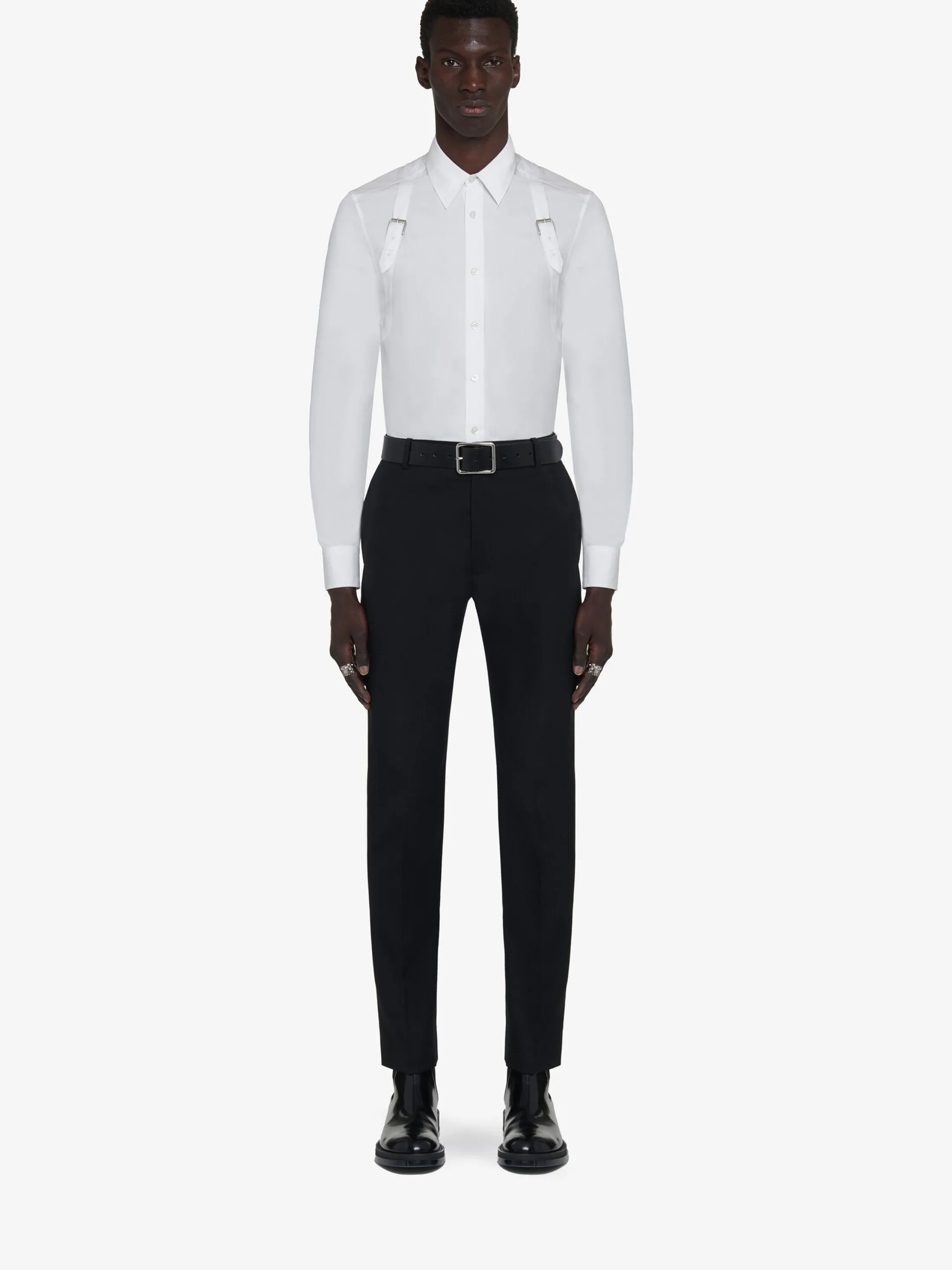 Sale Alexander McQueen Men's Tailored Cigarette Trousers in Black